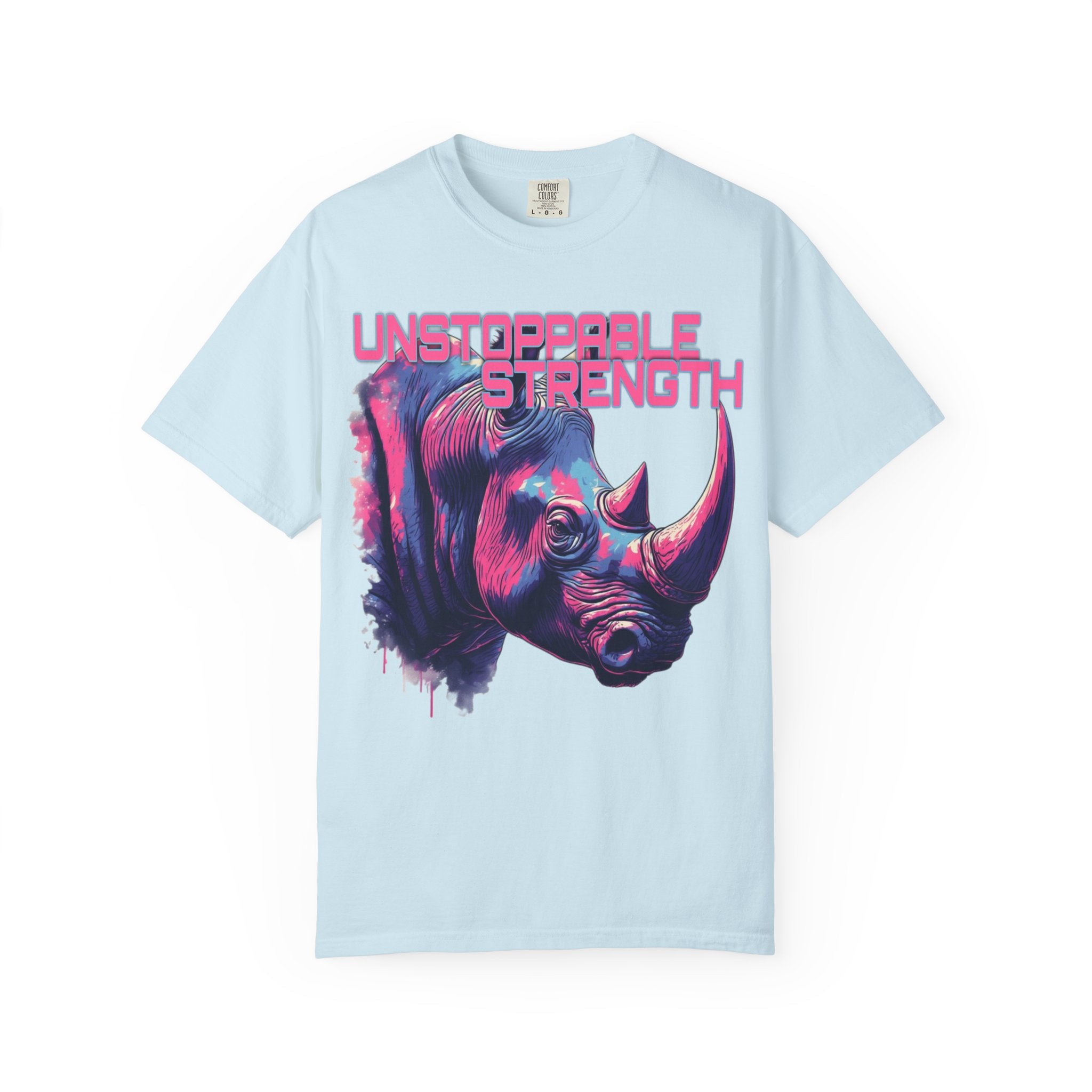 Unstoppable Strength Rhino T-Shirt — Bold Neon