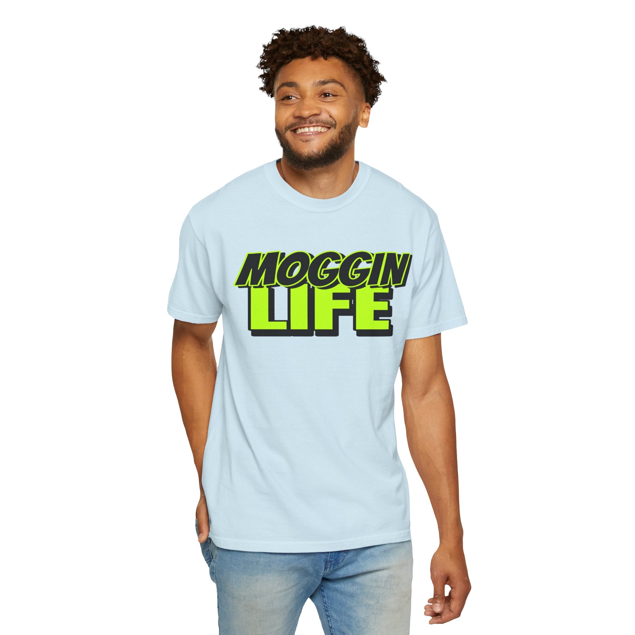 "Moggin Life" — Bold Neon Graphic Tee