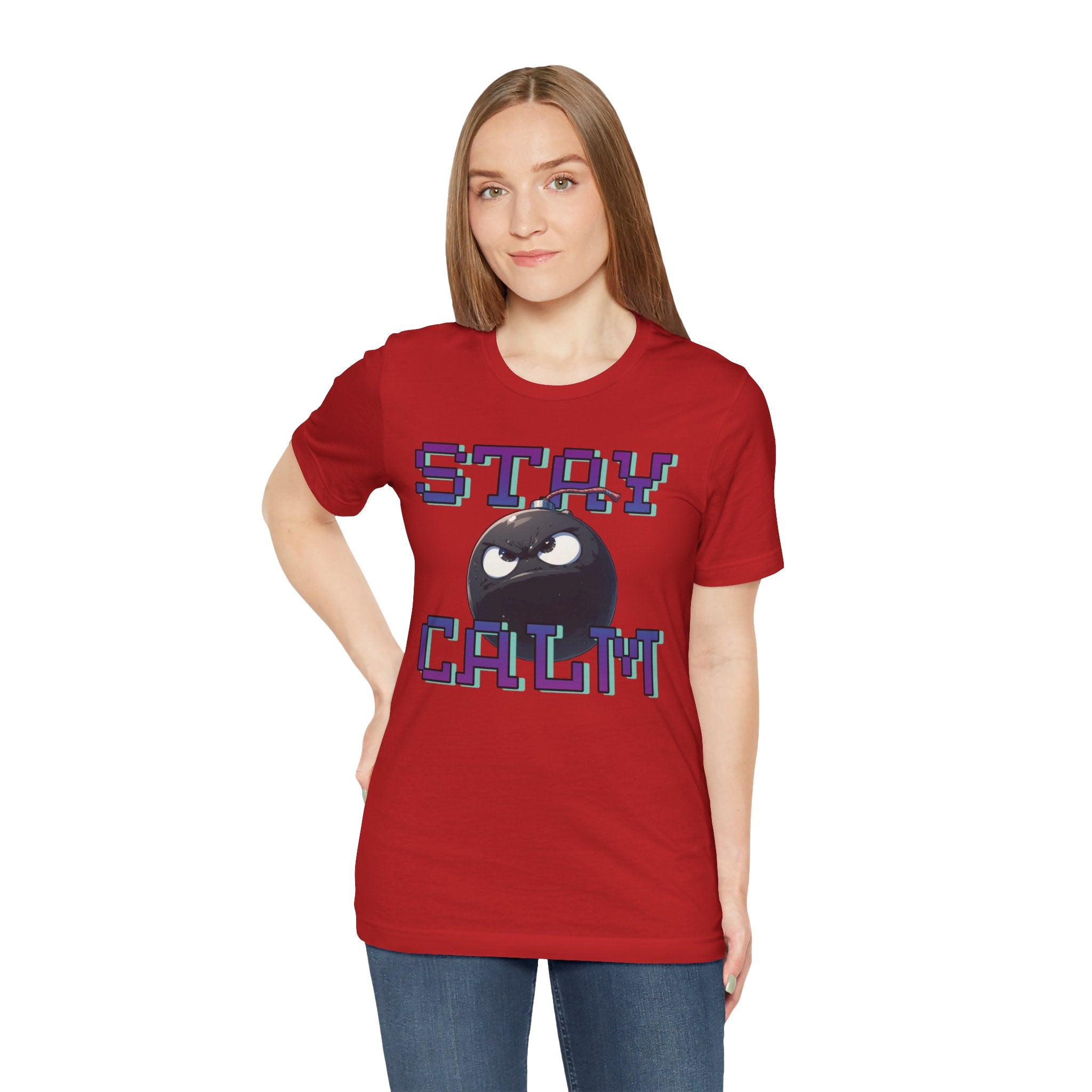 "Stay Calm" Retro Pixel Bomb Graphic Tee