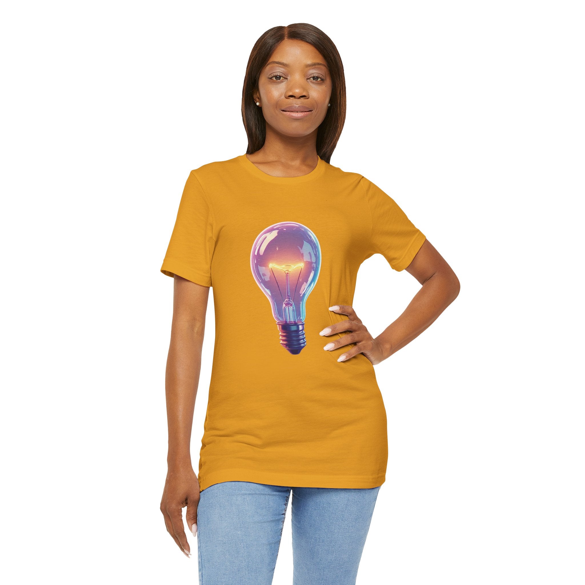 "Bright Ideas" Retro Neon Light Bulb Graphic Tee