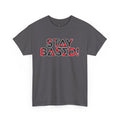 "Stay Based!" Bold Red/Black Camo Graphic Tee