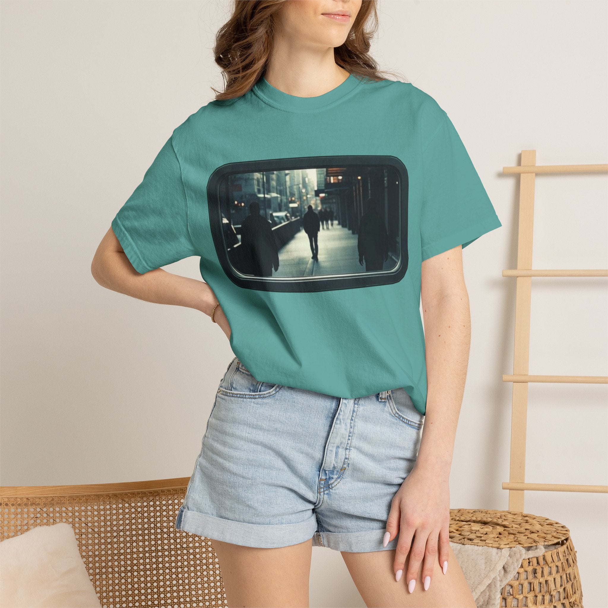 "Outside My Window" Urban Night Commuter Graphic Tee