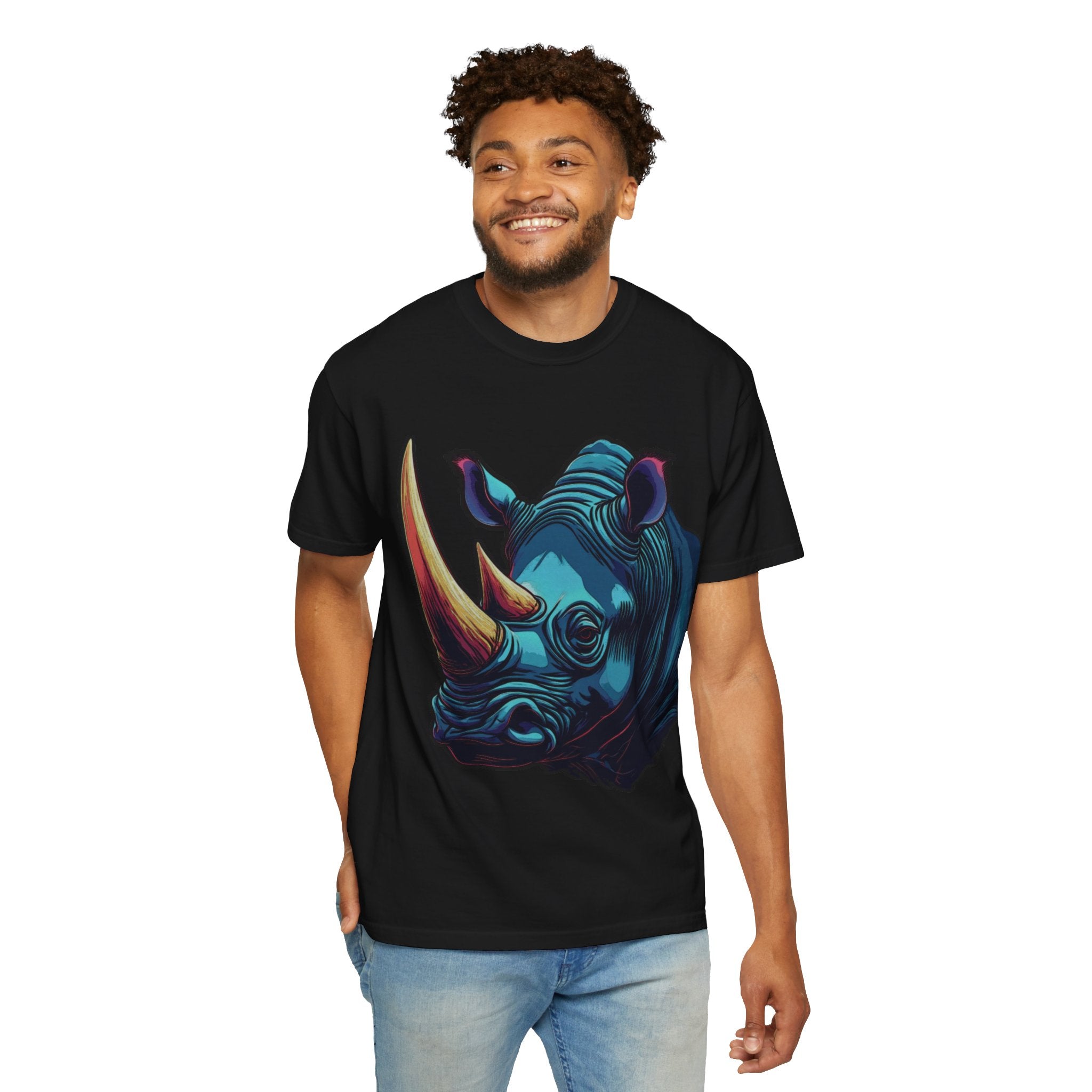"Rhino Head" Graphic T-Shirt — Bold Animal
