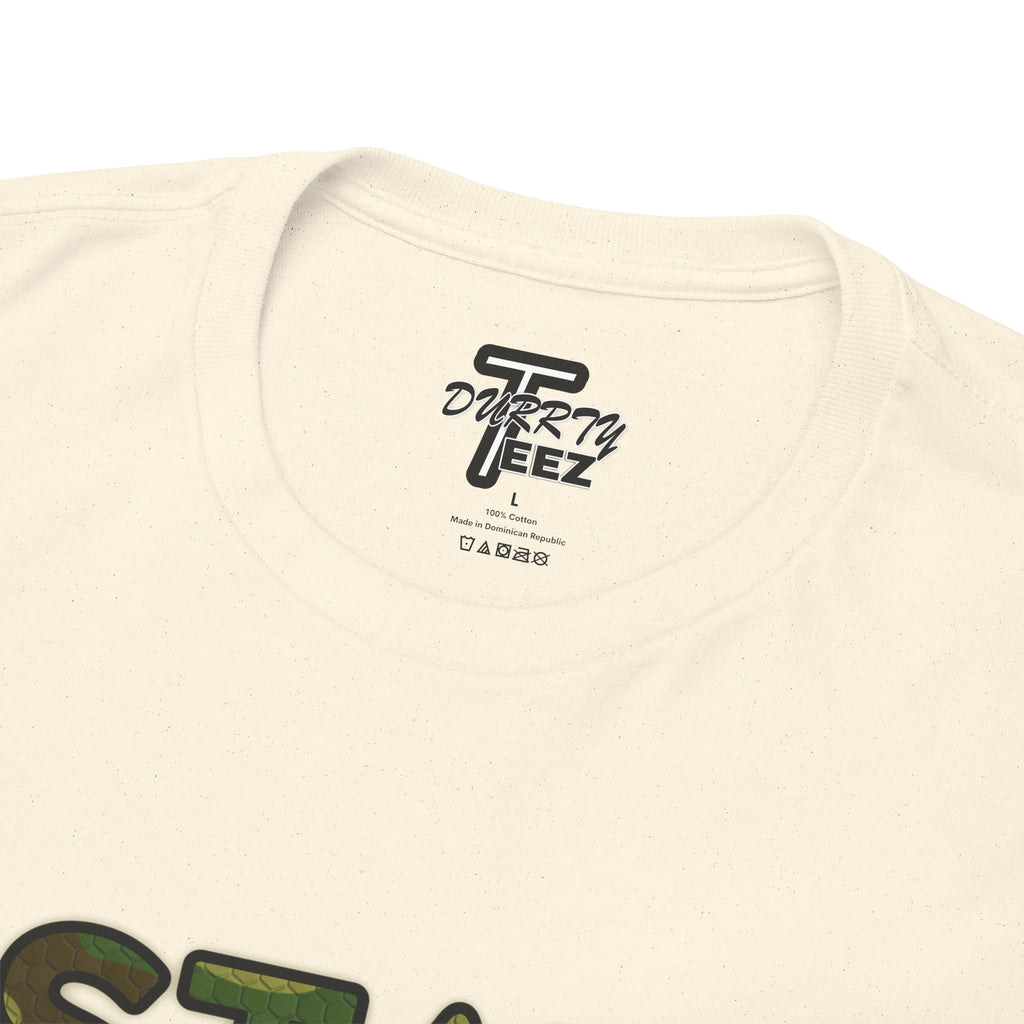 "Stay Based!" Green Camo Graphic Tee