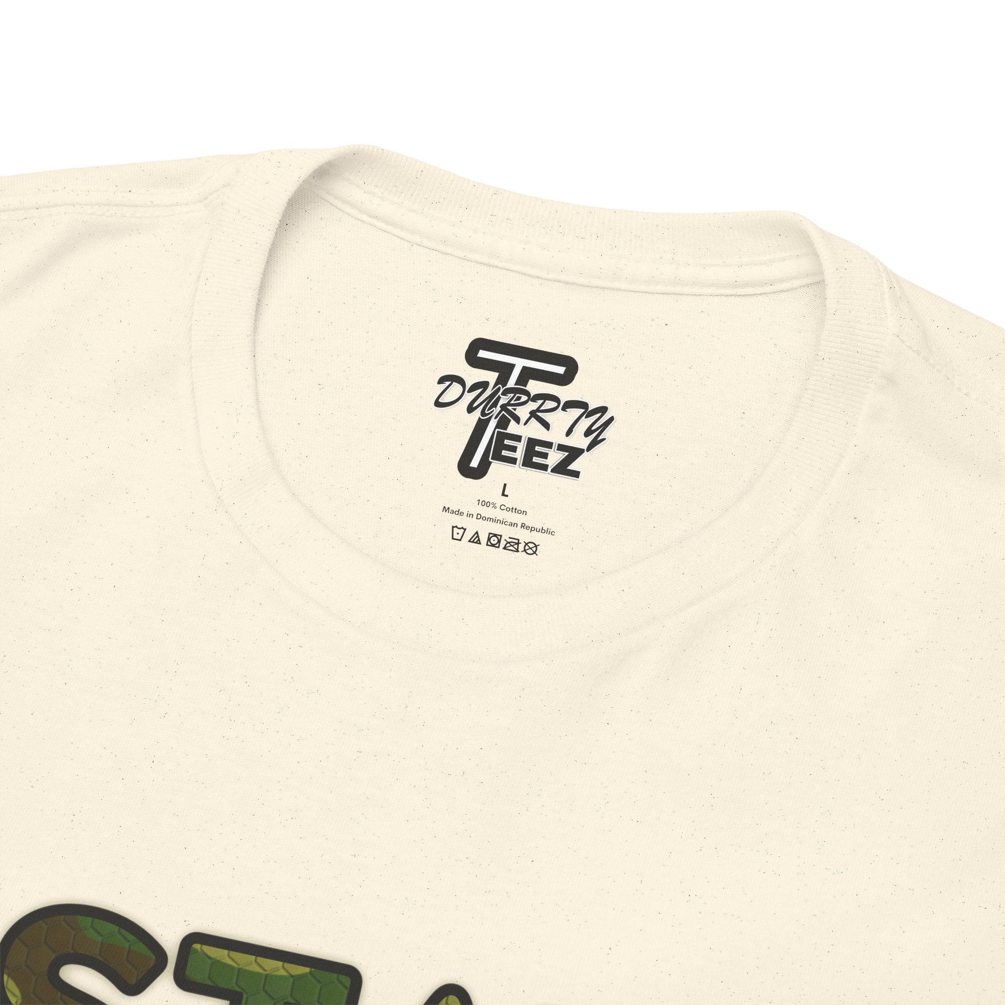 "Stay Based!" Green Camo Graphic Tee