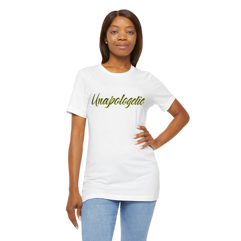 "Unapologetic" Bold Gold Lettering Graphic Tee