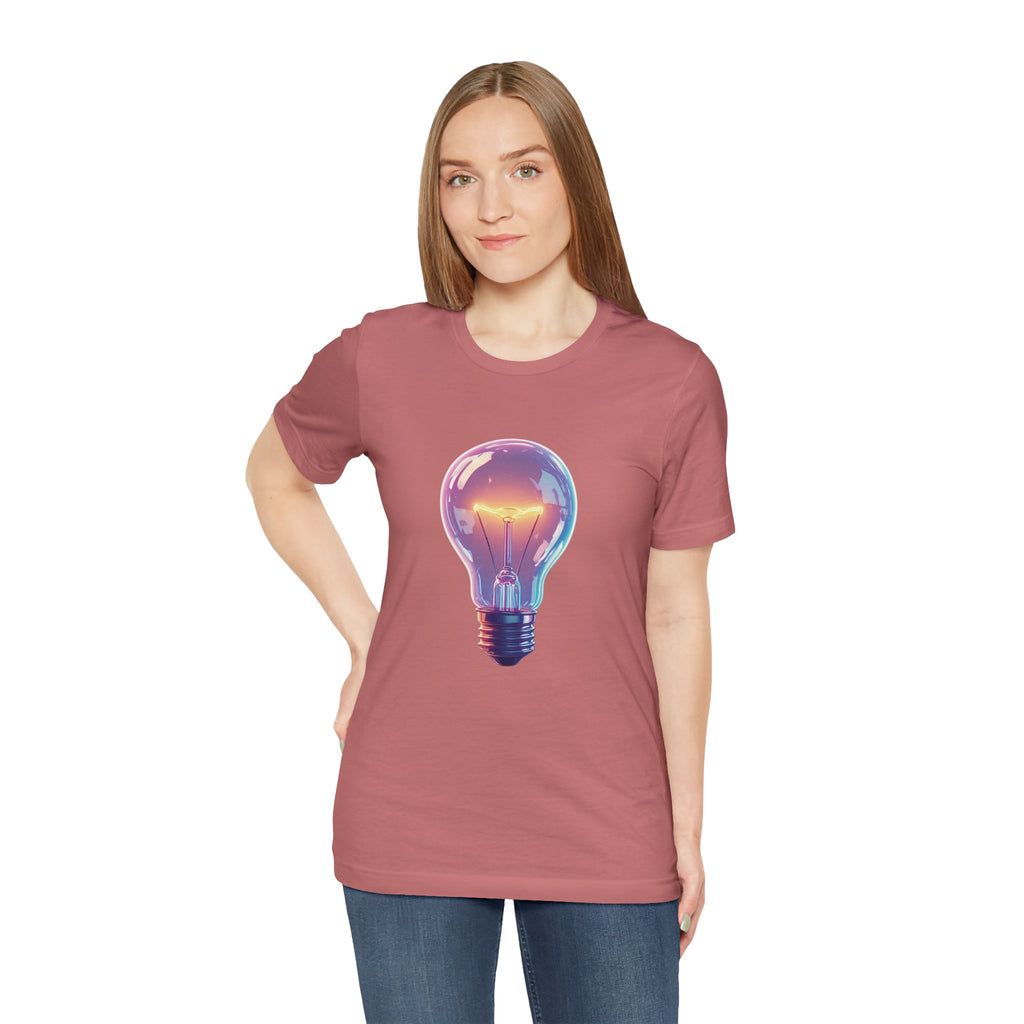 "Bright Ideas" Retro Neon Light Bulb Graphic Tee