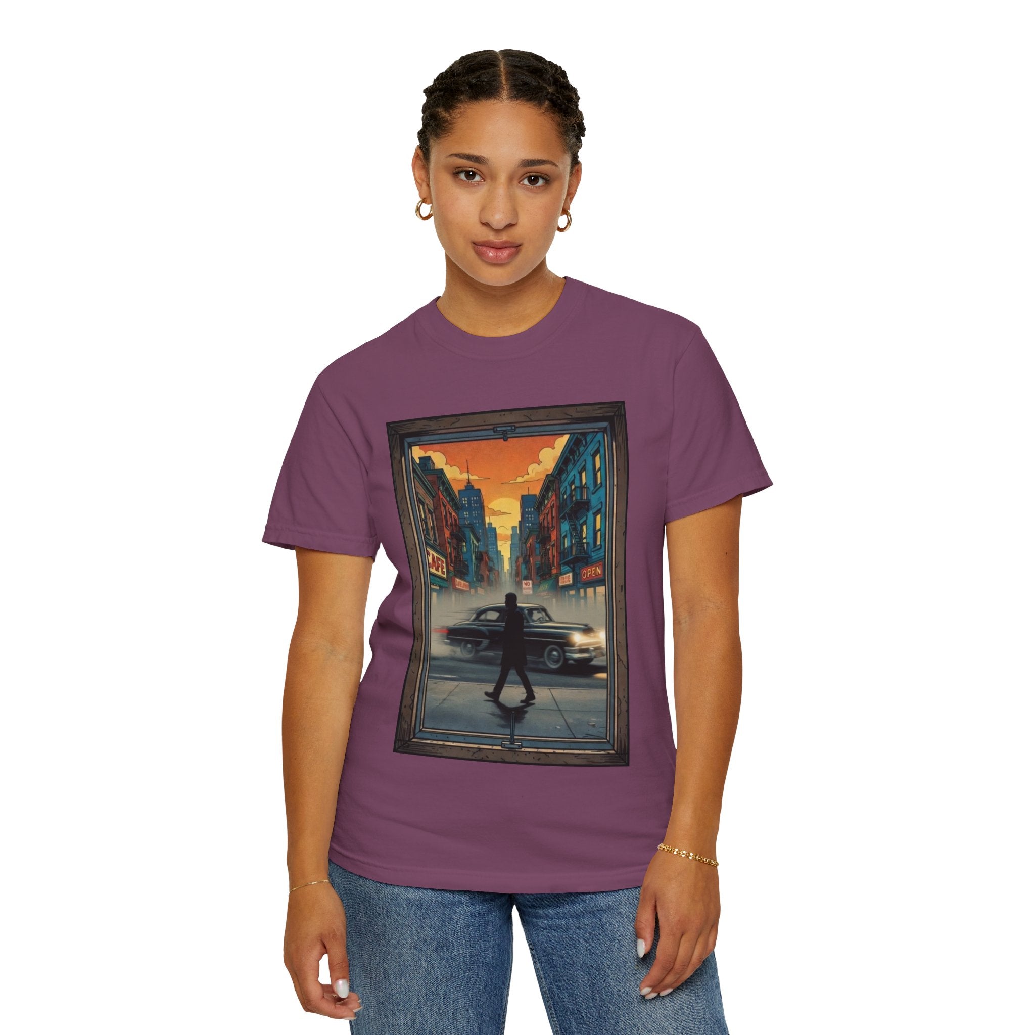 "Walking Alone" City Sidewalk Graphic Tee