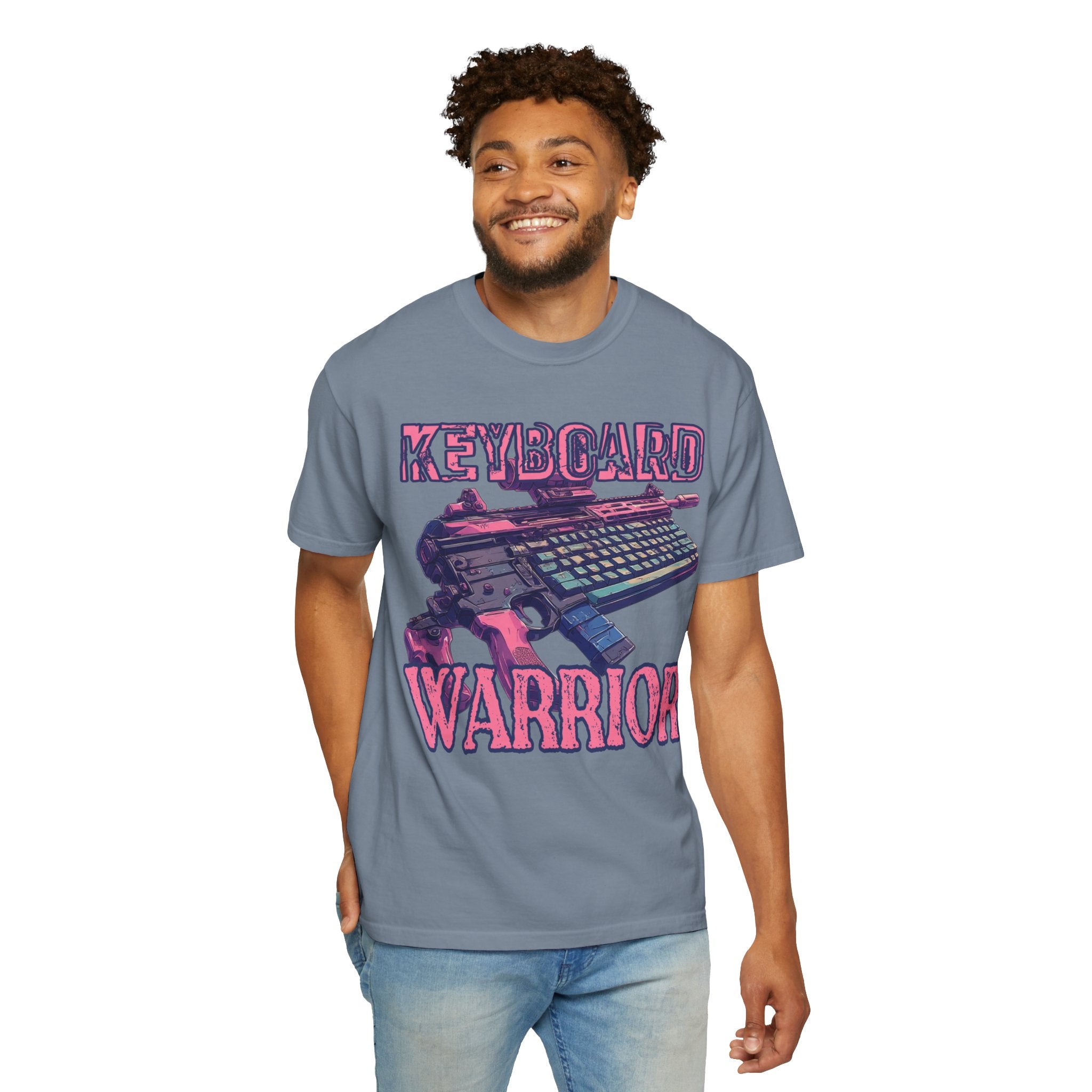 "Keyboard Warrior" Pink Graphic Tee