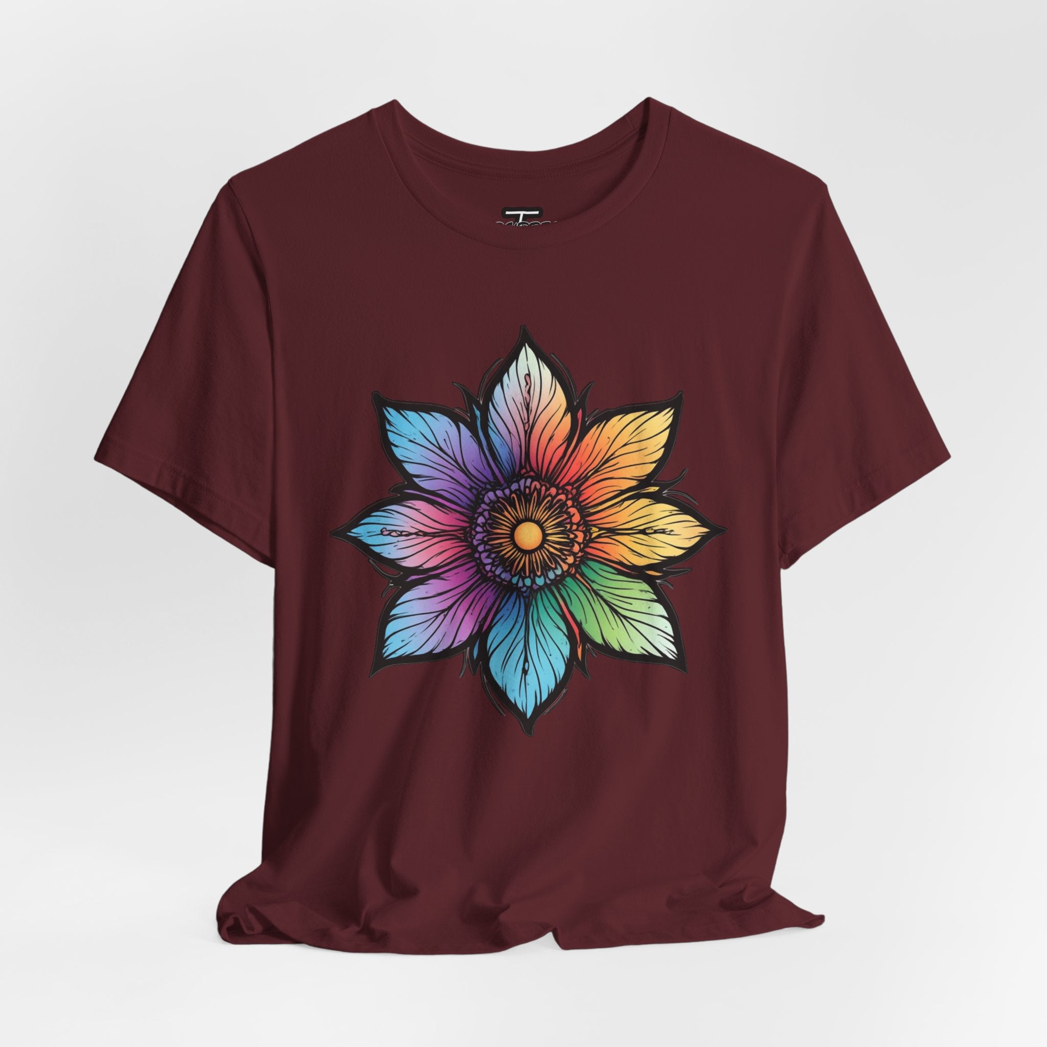 "Flower Power" Rainbow Colorful Graphic Tee