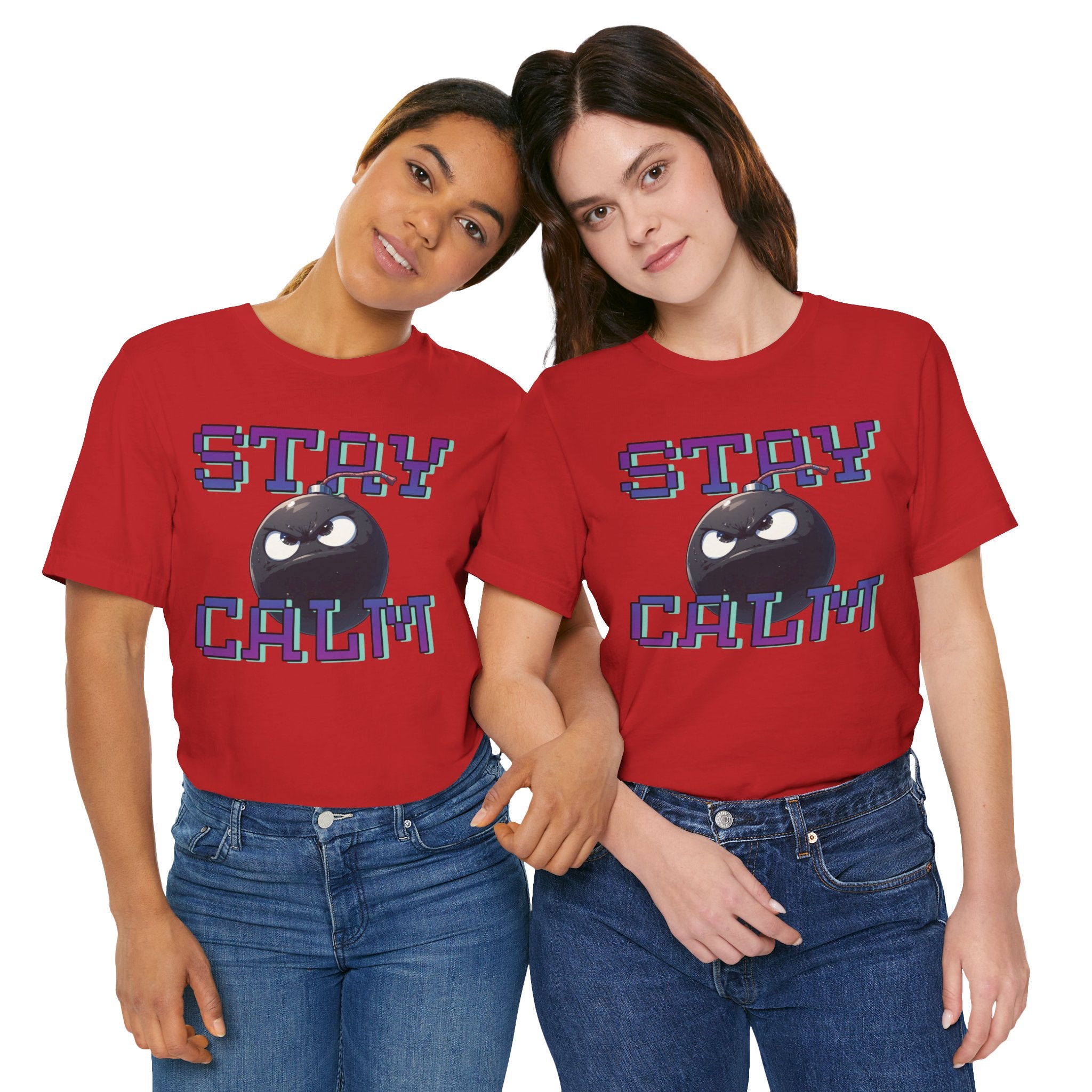 "Stay Calm" Retro Pixel Bomb Graphic Tee