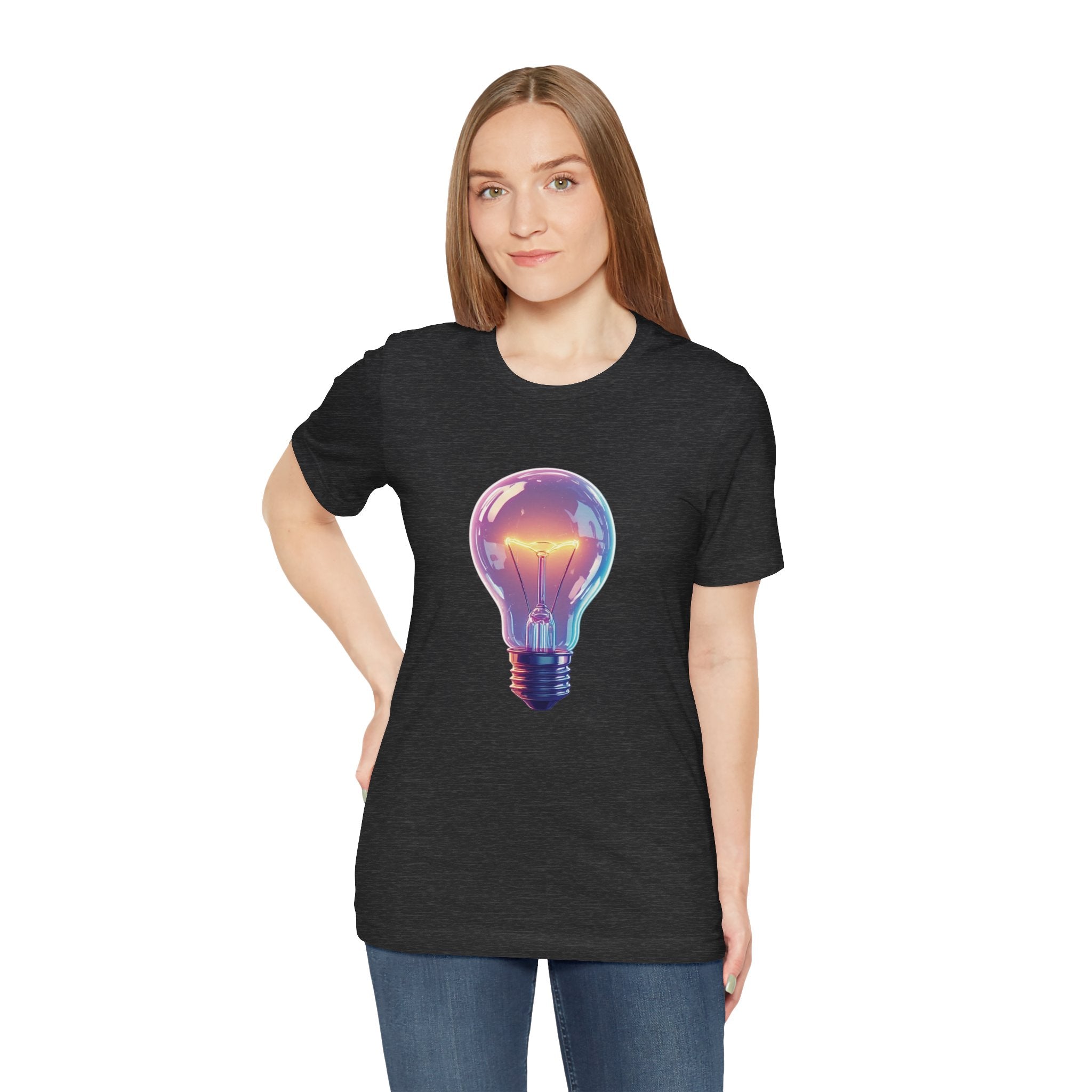 "Bright Ideas" Retro Neon Light Bulb Graphic Tee