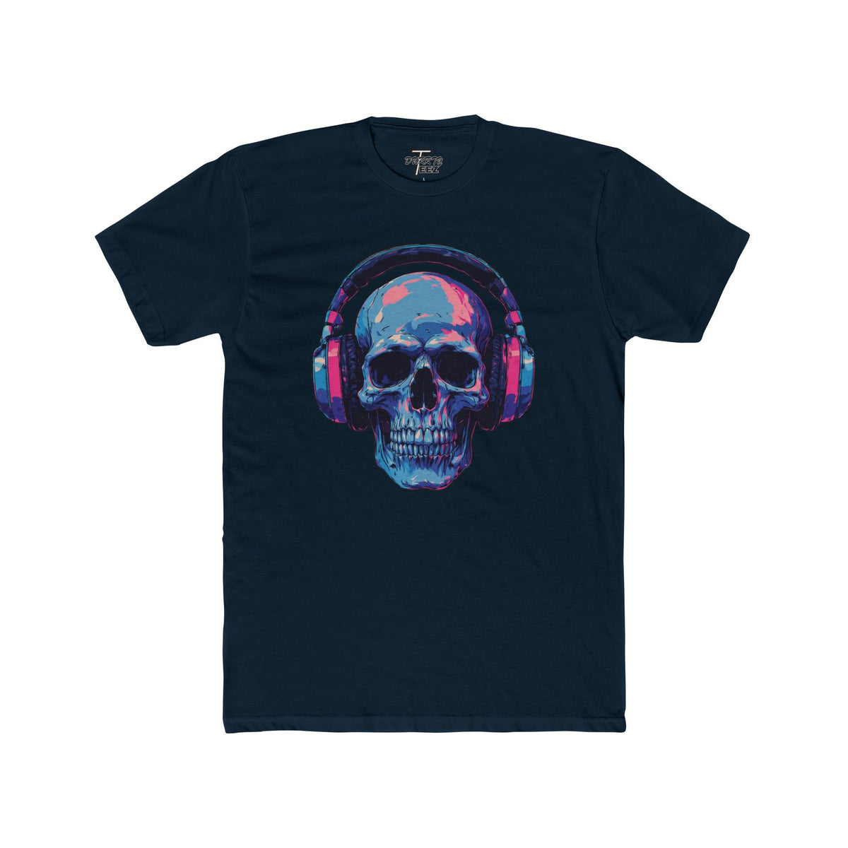 "Music Till Death" V2 Neon Skull with Headphones Graphic Tee