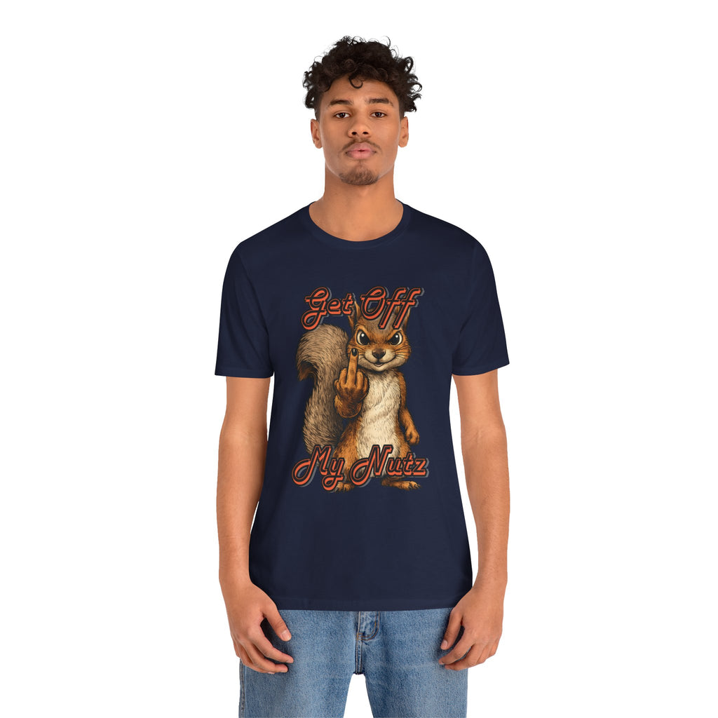 "Get Off My Nutz" Funny Middle Finger Squirrel Graphic Tee