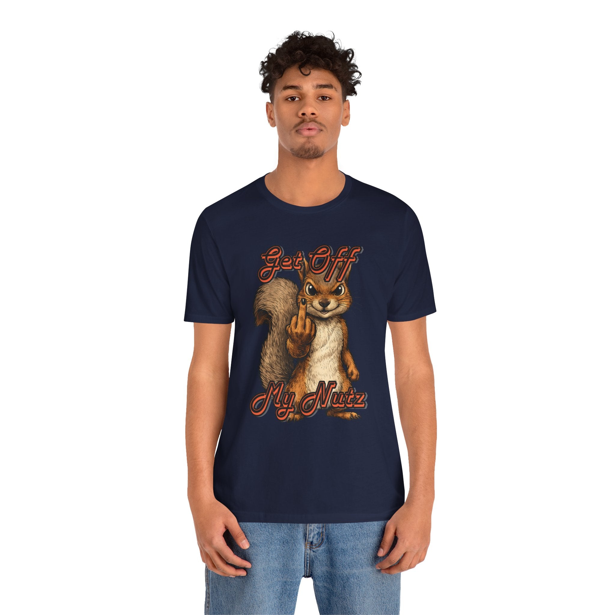 "Get Off My Nutz" Funny Middle Finger Squirrel Graphic Tee