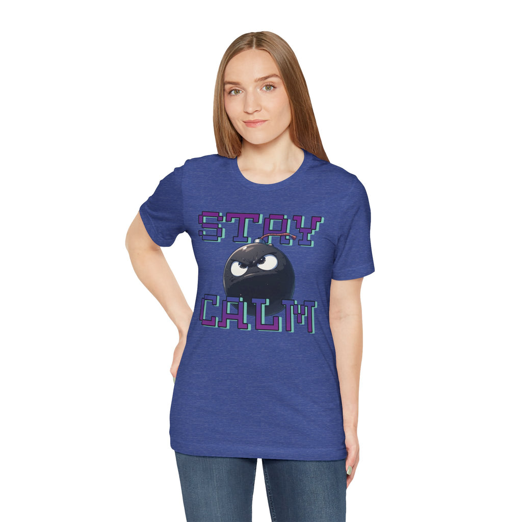 "Stay Calm" Retro Pixel Bomb Graphic Tee