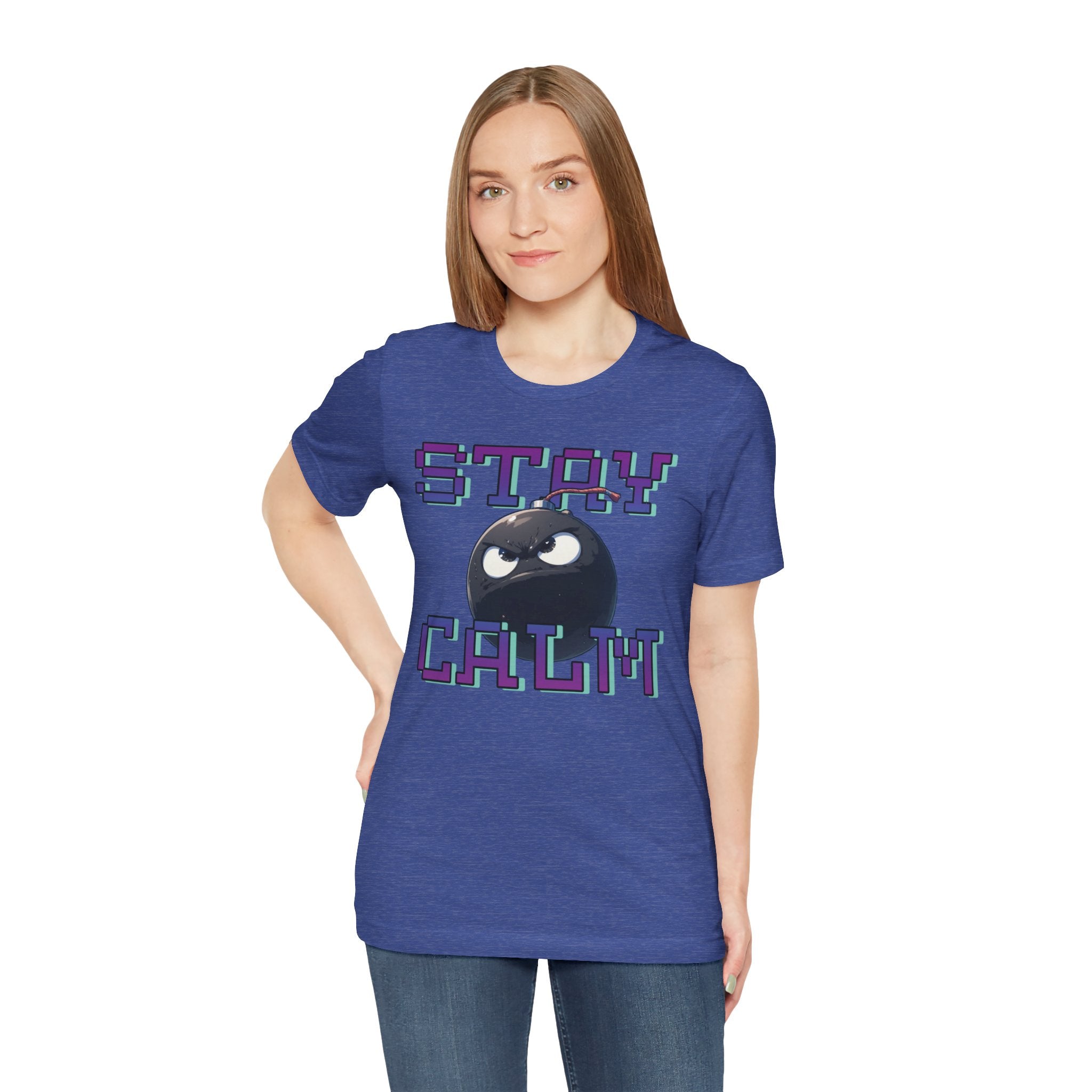 "Stay Calm" Retro Pixel Bomb Graphic Tee