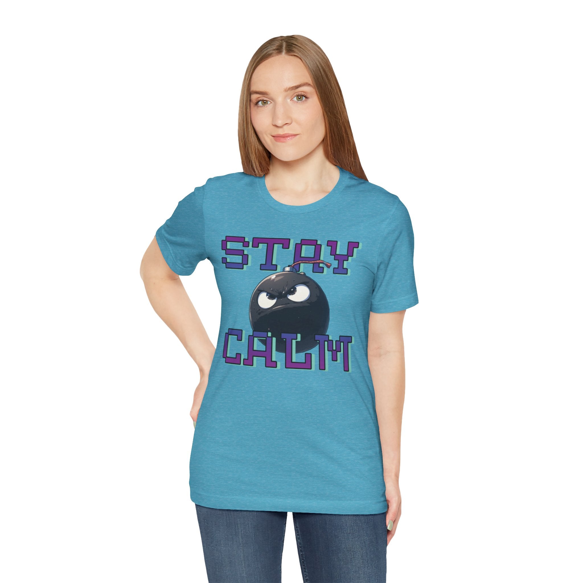 "Stay Calm" Retro Pixel Bomb Graphic Tee