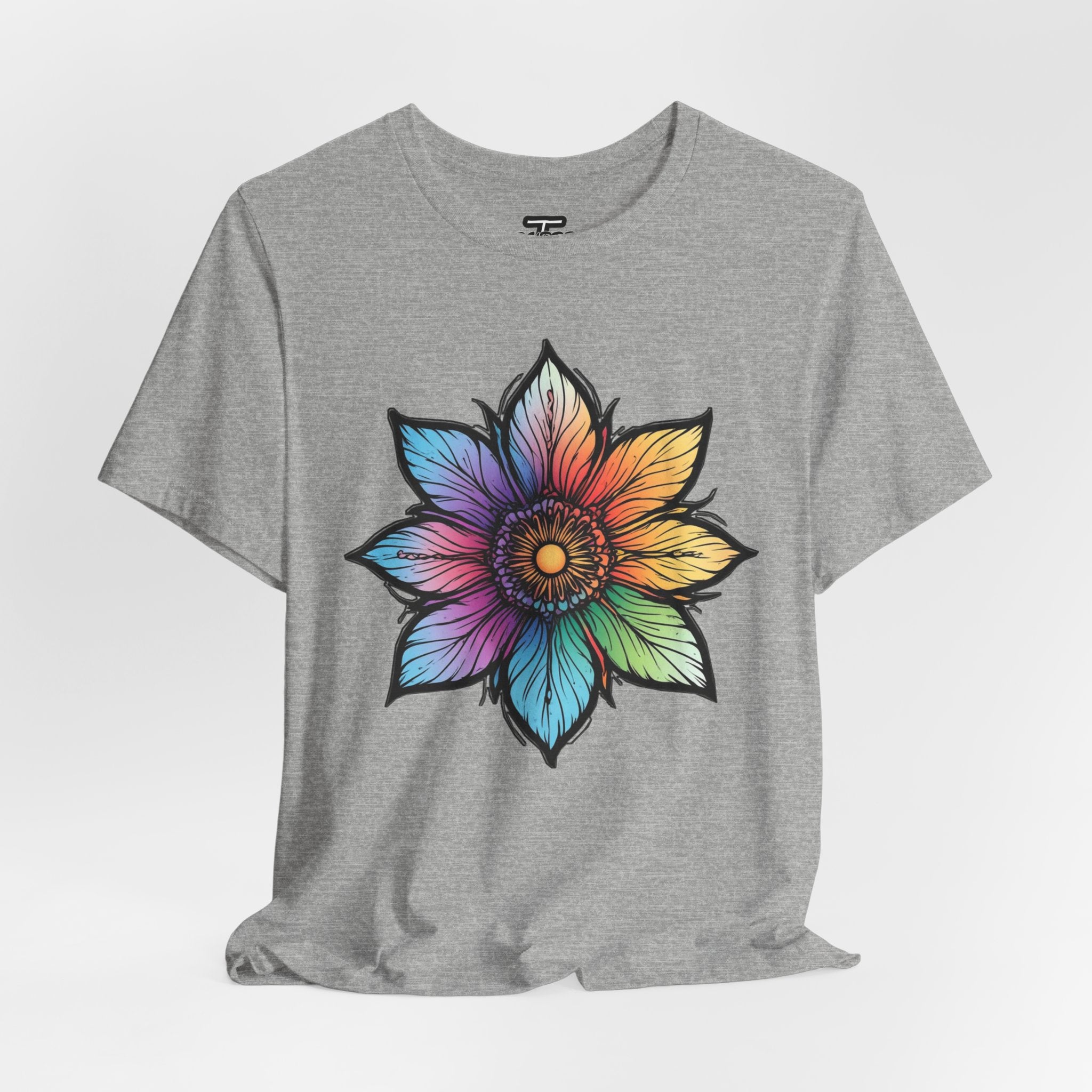 "Flower Power" Rainbow Colorful Graphic Tee