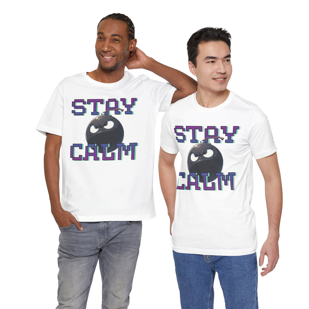 "Stay Calm" Retro Pixel Bomb Graphic Tee