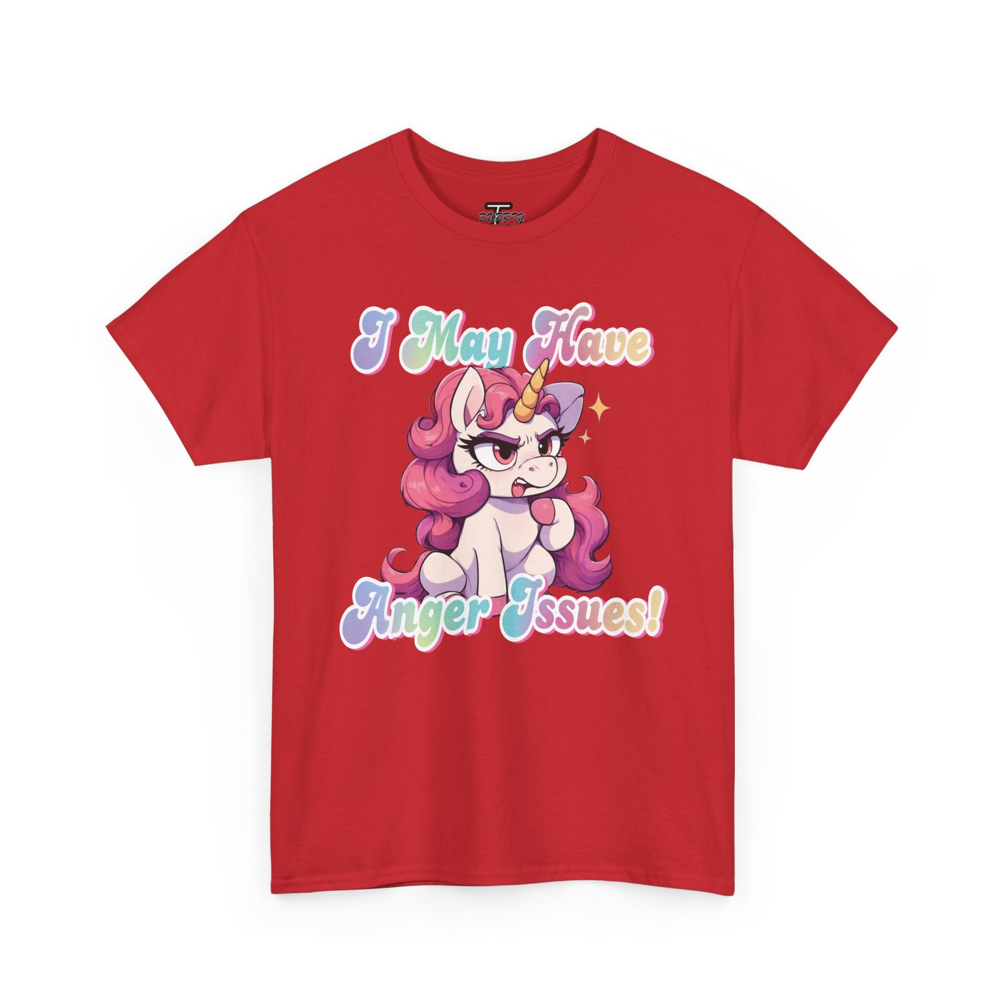 "I May Have Anger Issues" Cute Angry Unicorn Pastel Graphic Tee