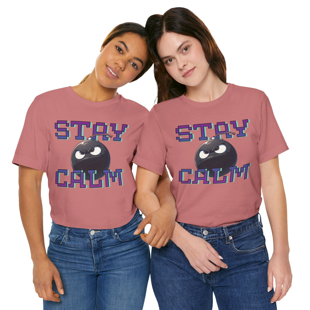 "Stay Calm" Retro Pixel Bomb Graphic Tee