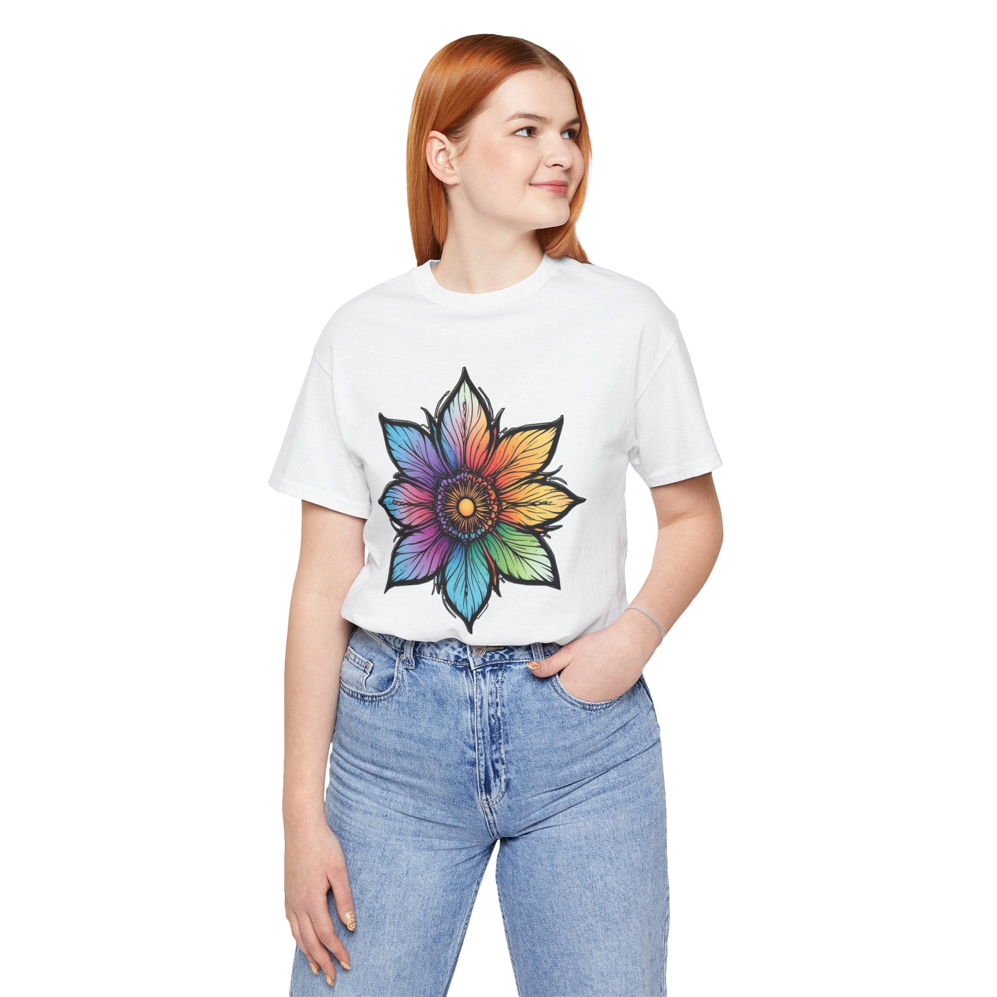 "Flower Power" Rainbow Colorful Graphic Tee