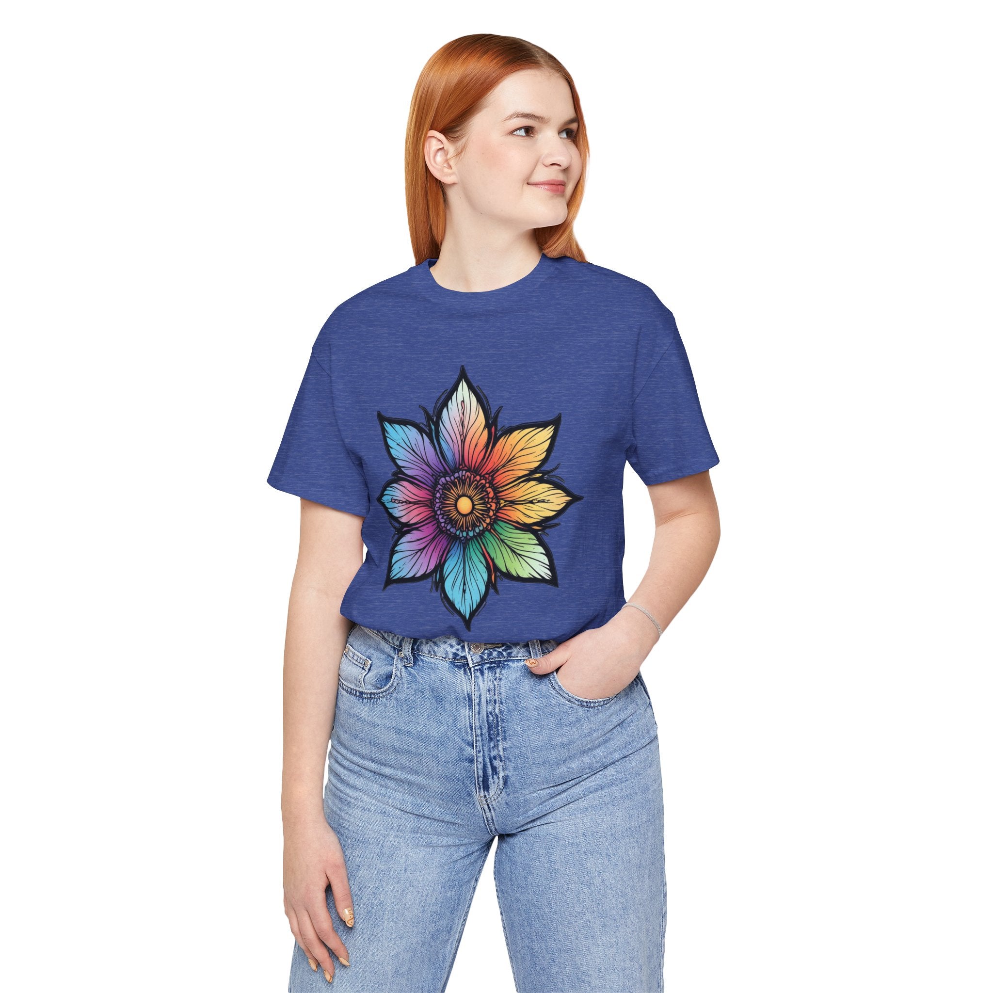 "Flower Power" Rainbow Colorful Graphic Tee