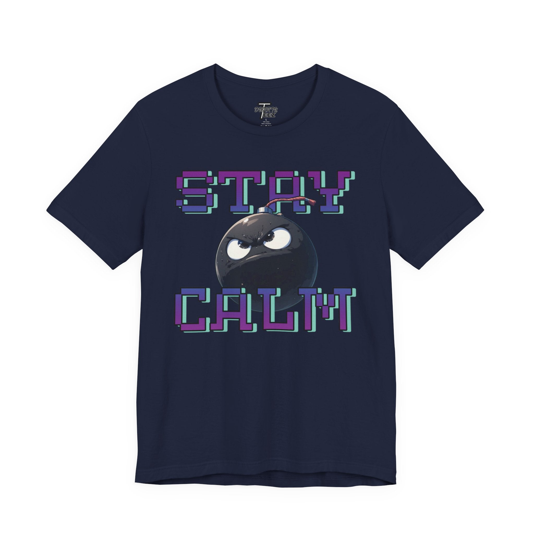 "Stay Calm" Retro Pixel Bomb Graphic Tee