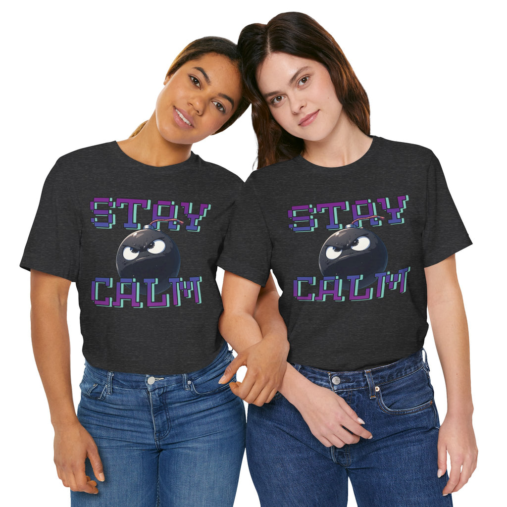 "Stay Calm" Retro Pixel Bomb Graphic Tee