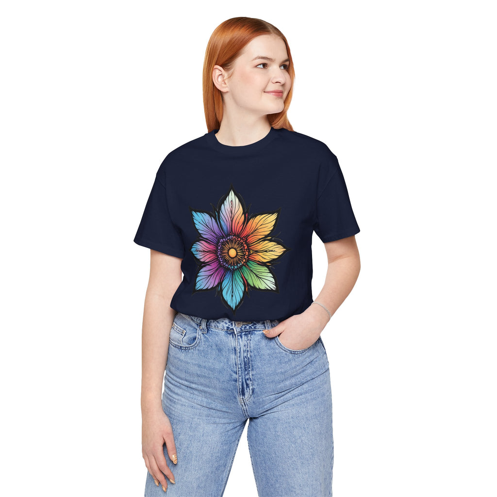 "Flower Power" Rainbow Colorful Graphic Tee