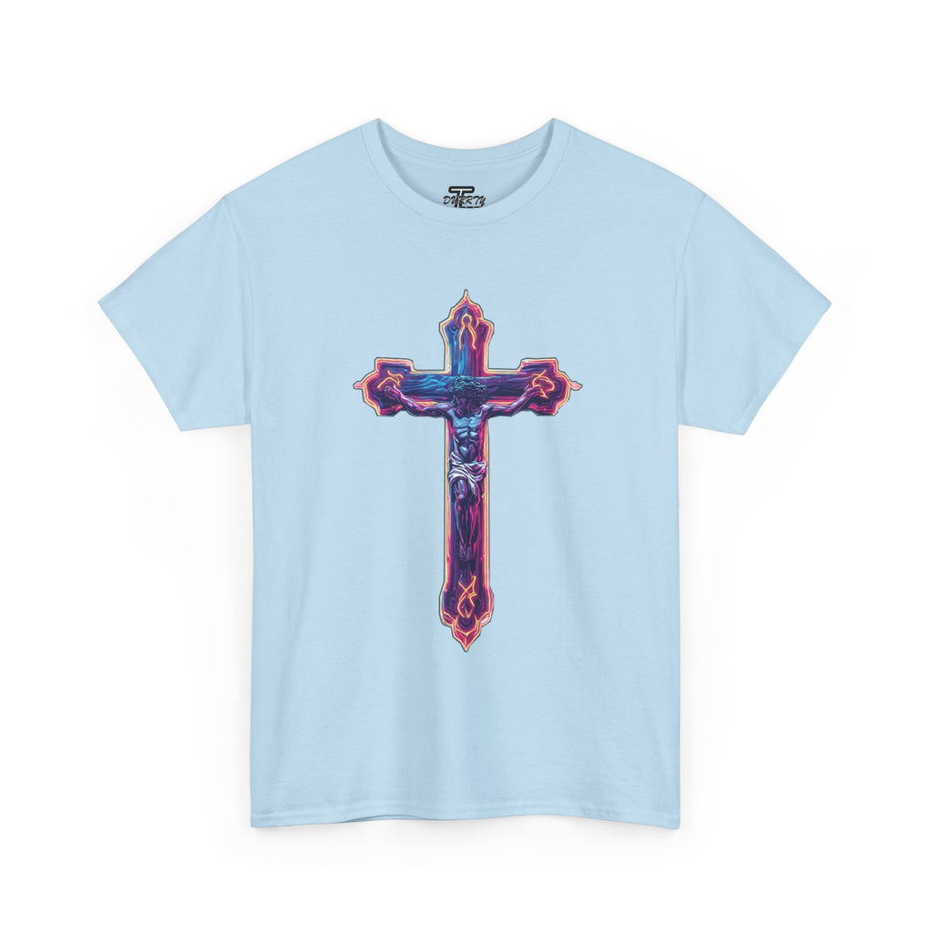 "Self Sacrifice" Neon Christian Cross Graphic Tee