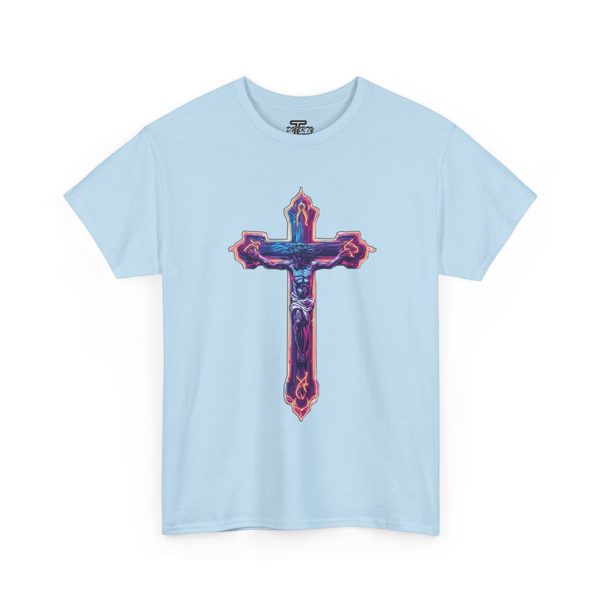"Self Sacrifice" Neon Christian Cross Graphic Tee