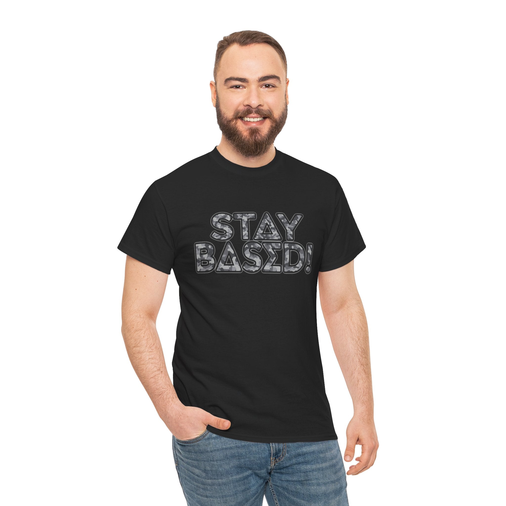 "Stay Based!" Urban Camo Graphic Tee