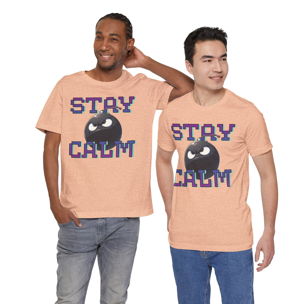 "Stay Calm" Retro Pixel Bomb Graphic Tee