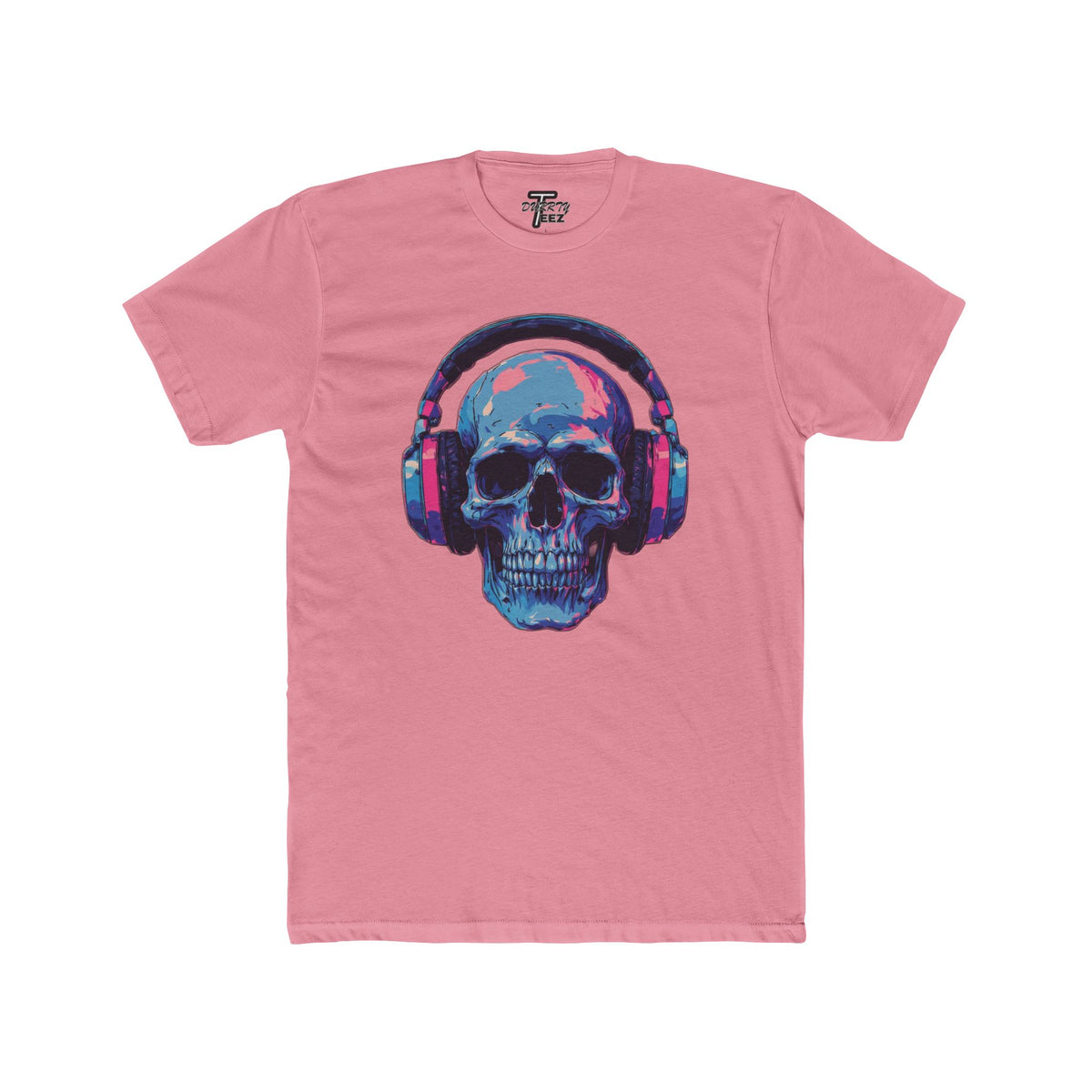 "Music Till Death" V2 Neon Skull with Headphones Graphic Tee