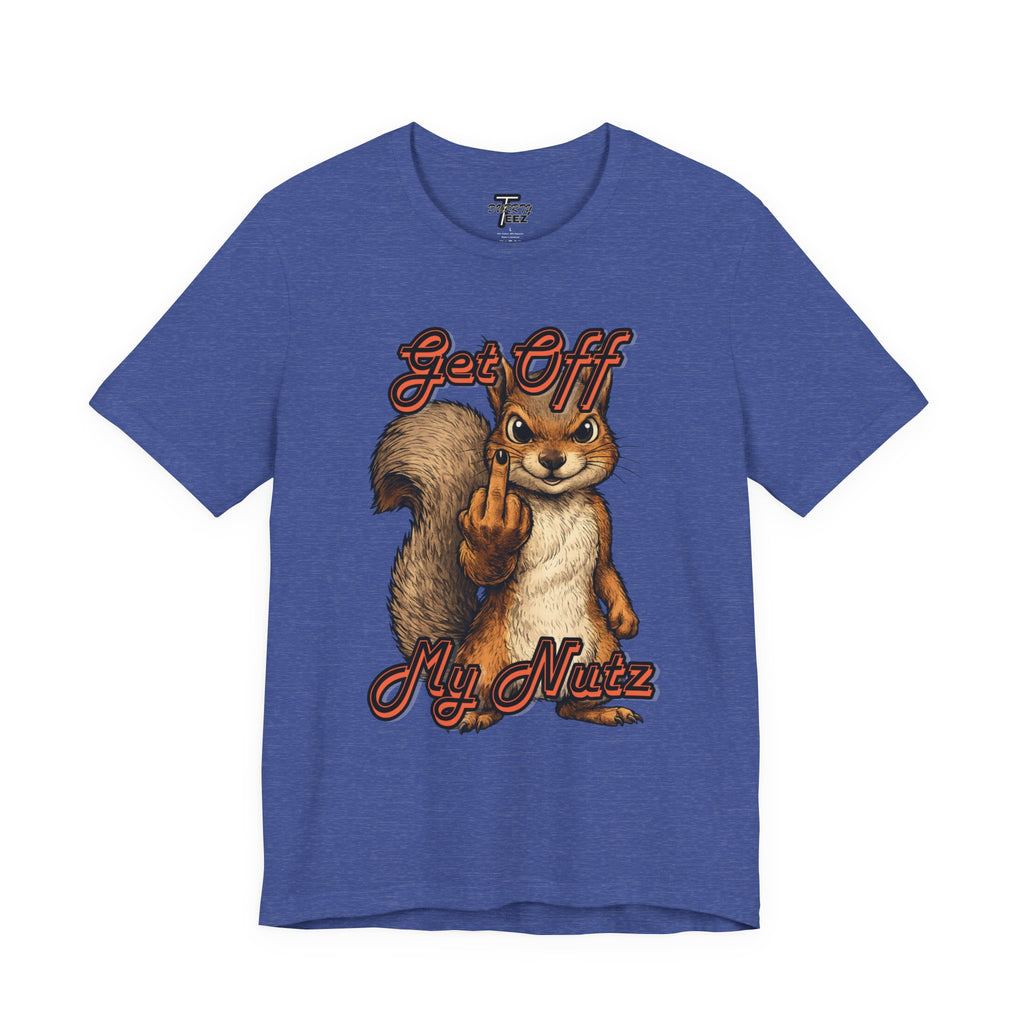 "Get Off My Nutz" Funny Middle Finger Squirrel Graphic Tee