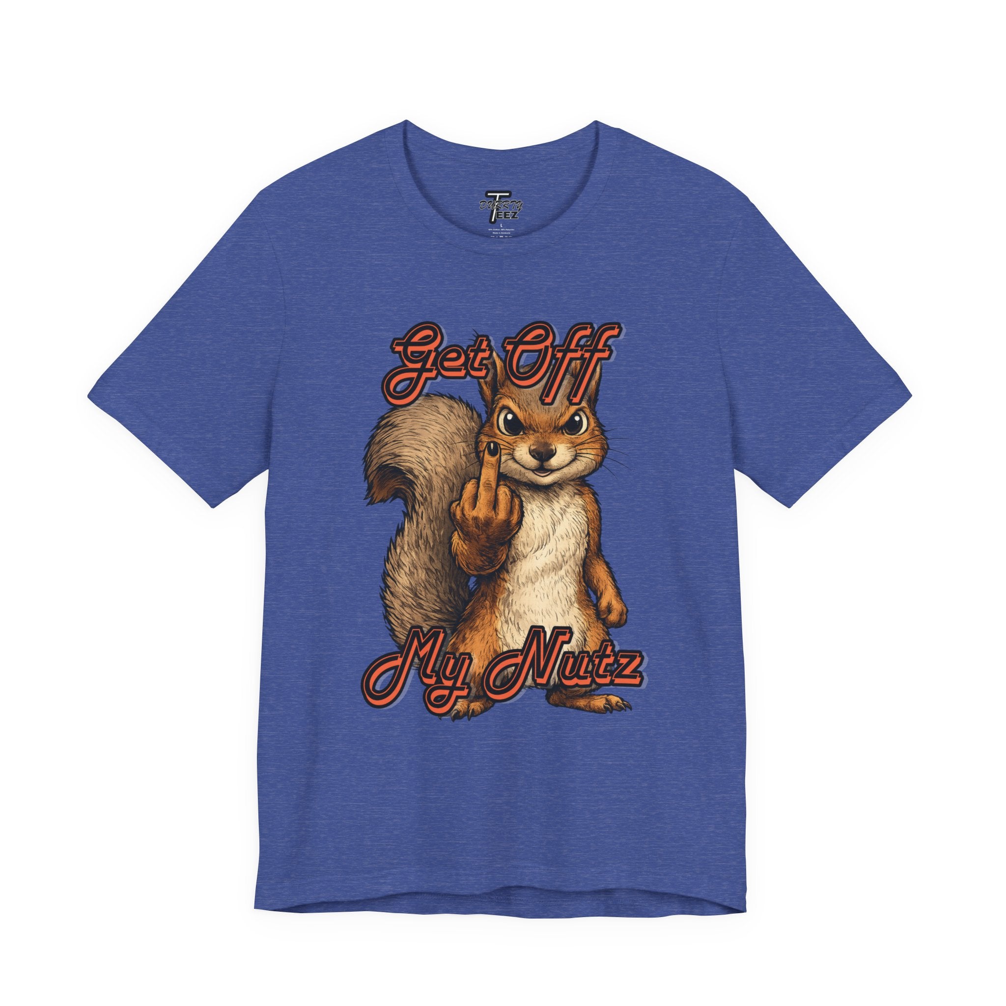 "Get Off My Nutz" Funny Middle Finger Squirrel Graphic Tee