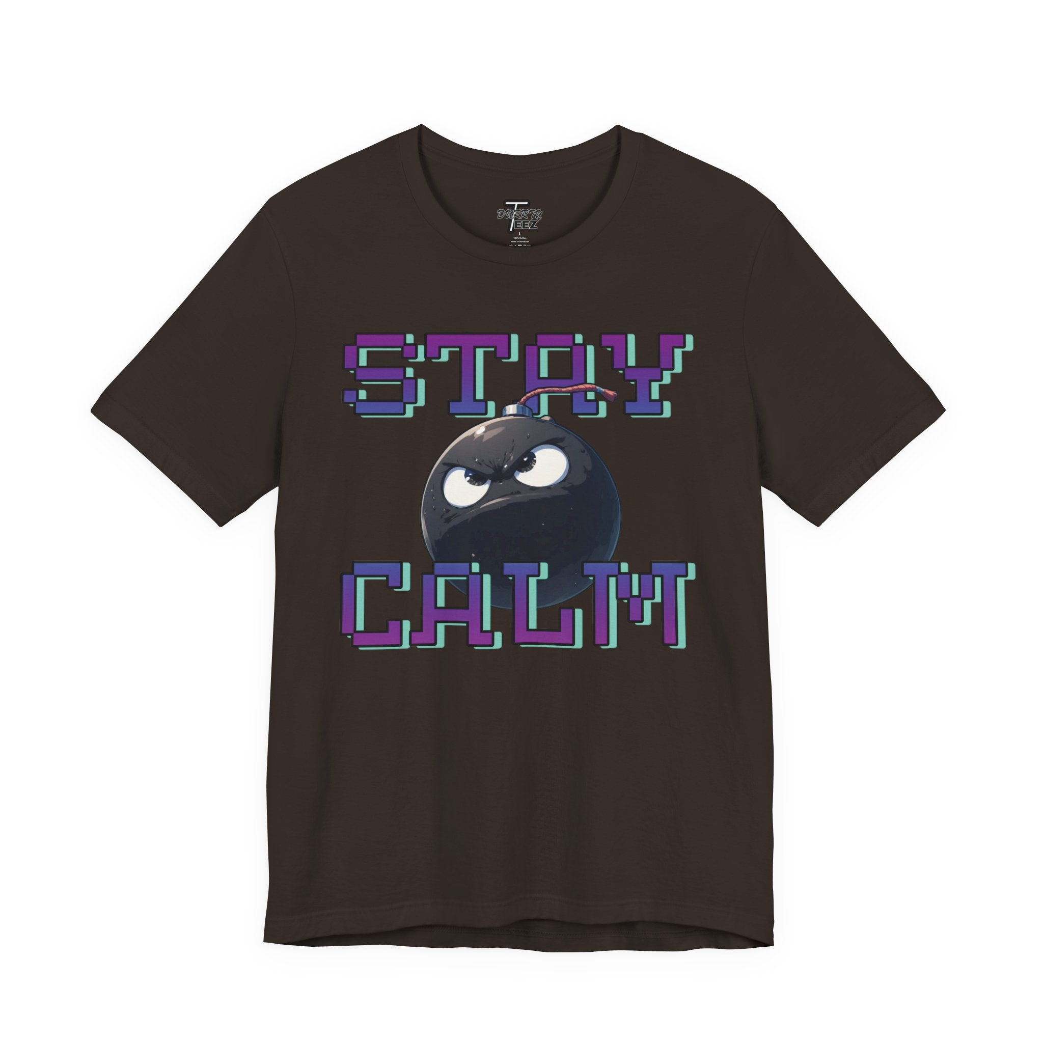 "Stay Calm" Retro Pixel Bomb Graphic Tee