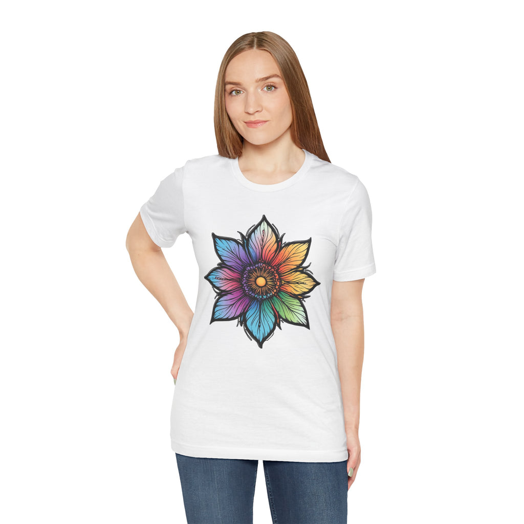 "Flower Power" Rainbow Colorful Graphic Tee