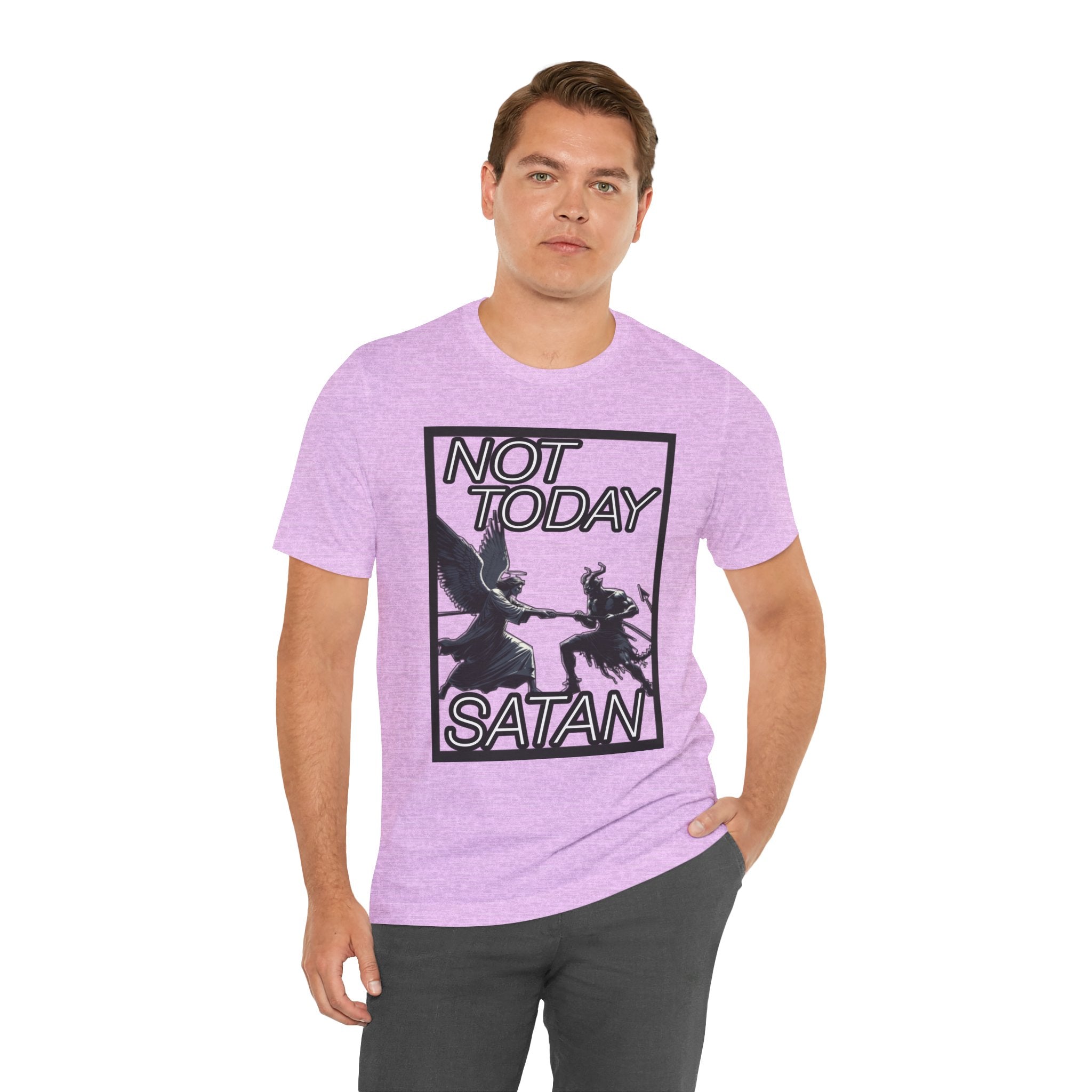 "Not Today Satan" Angel vs Demon Tug Of War Graphic Tee