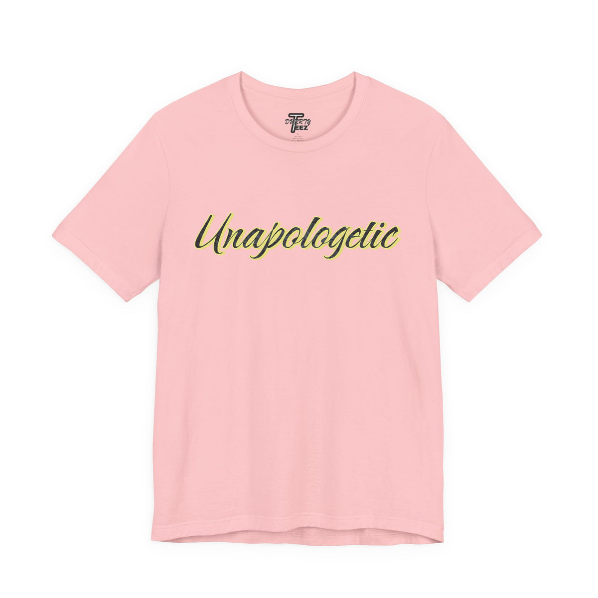 "Unapologetic" Bold Gold Lettering Graphic Tee