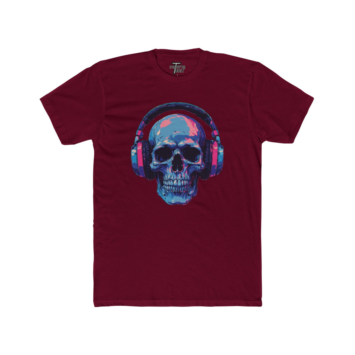 "Music Till Death" V2 Neon Skull with Headphones Graphic Tee