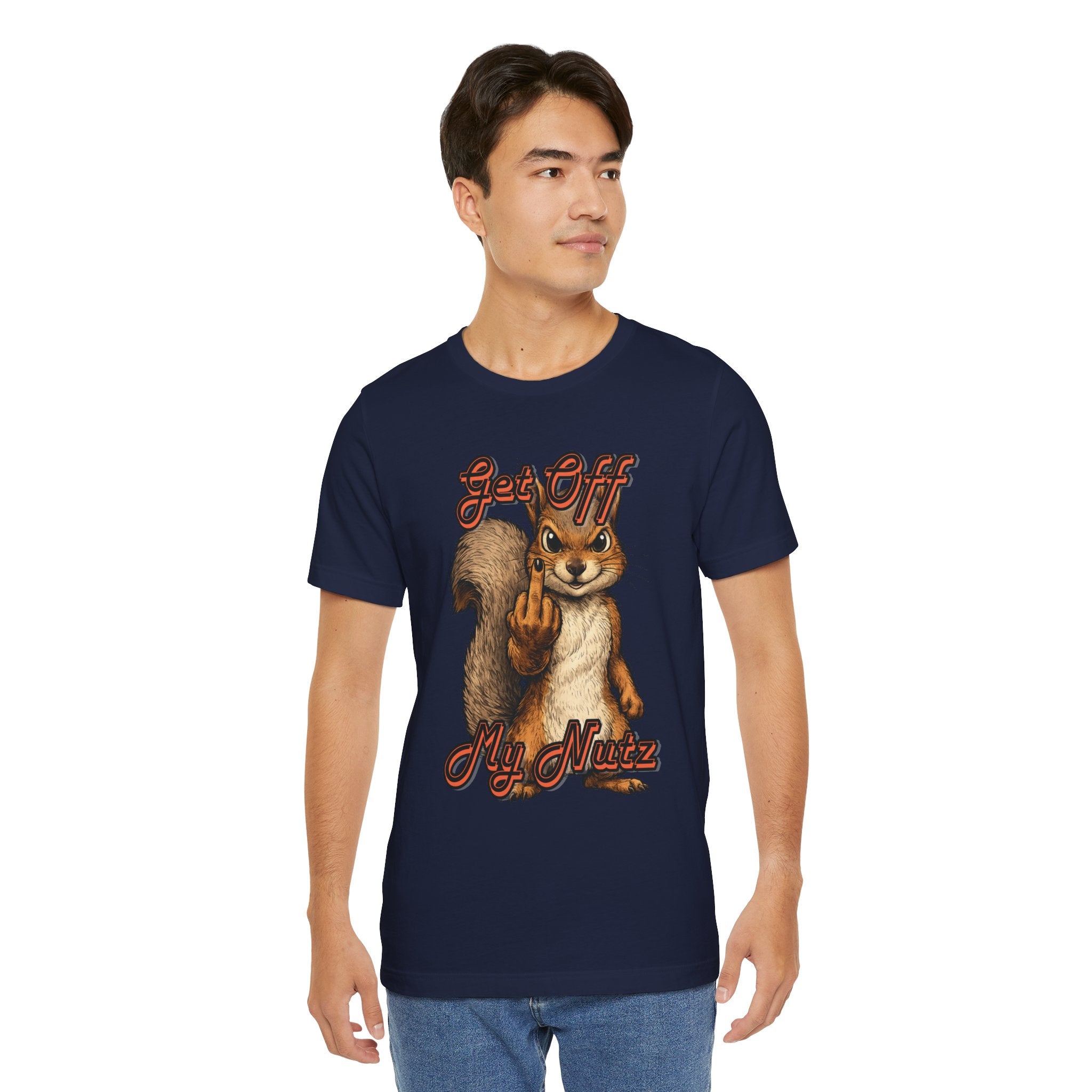 "Get Off My Nutz" Funny Middle Finger Squirrel Graphic Tee