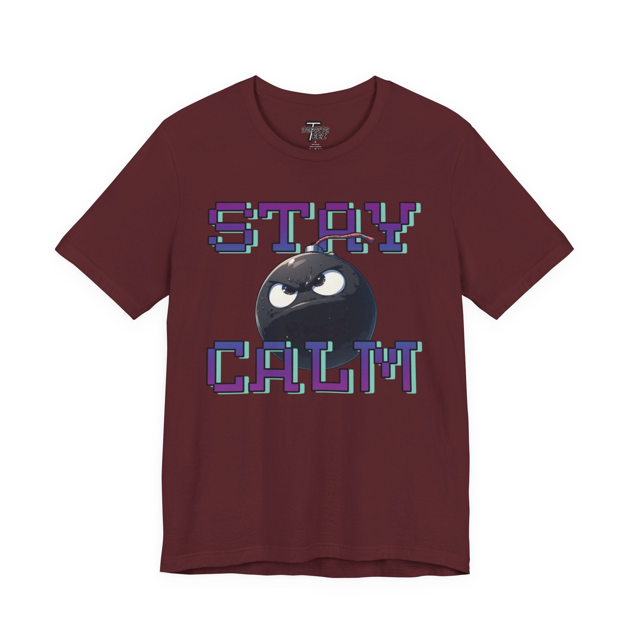 "Stay Calm" Retro Pixel Bomb Graphic Tee