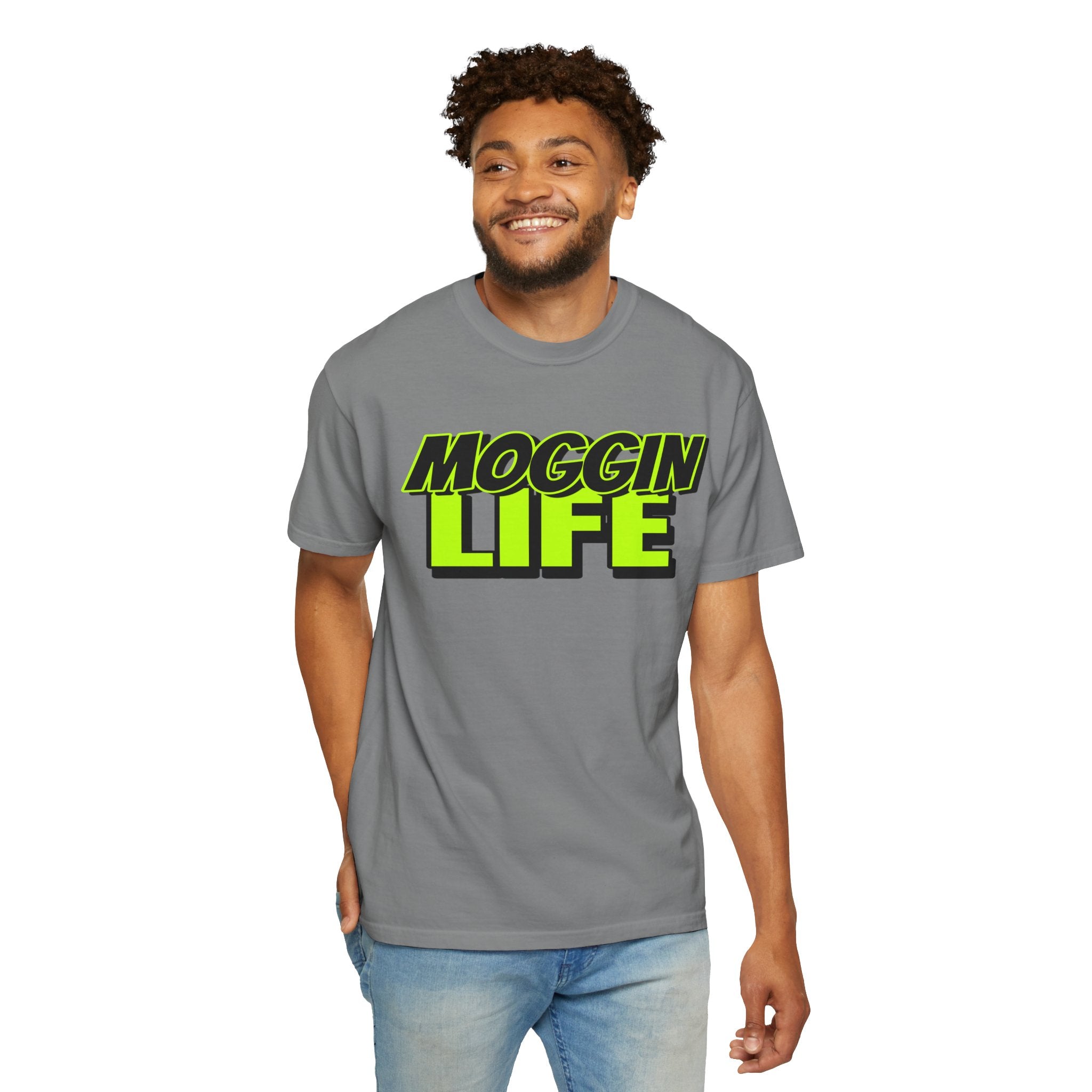 "Moggin Life" — Bold Neon Graphic Tee