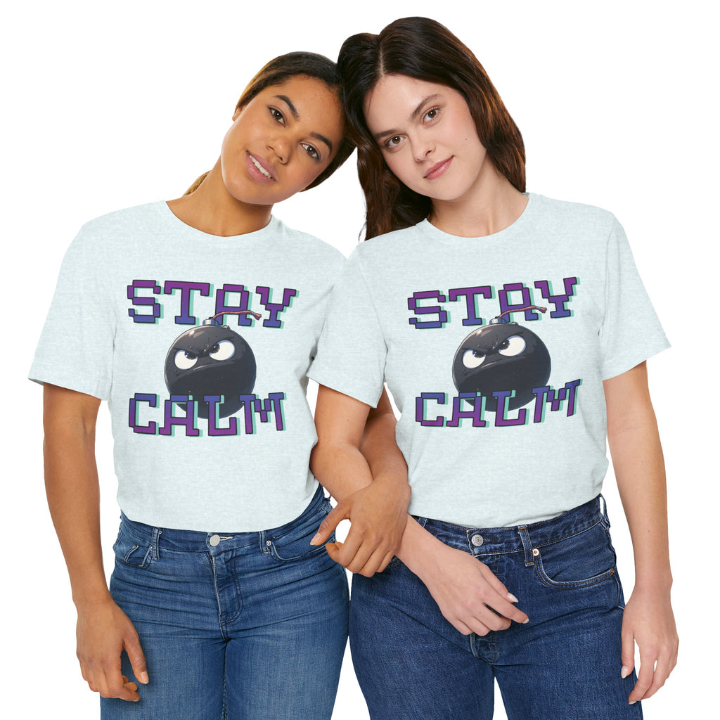 "Stay Calm" Retro Pixel Bomb Graphic Tee