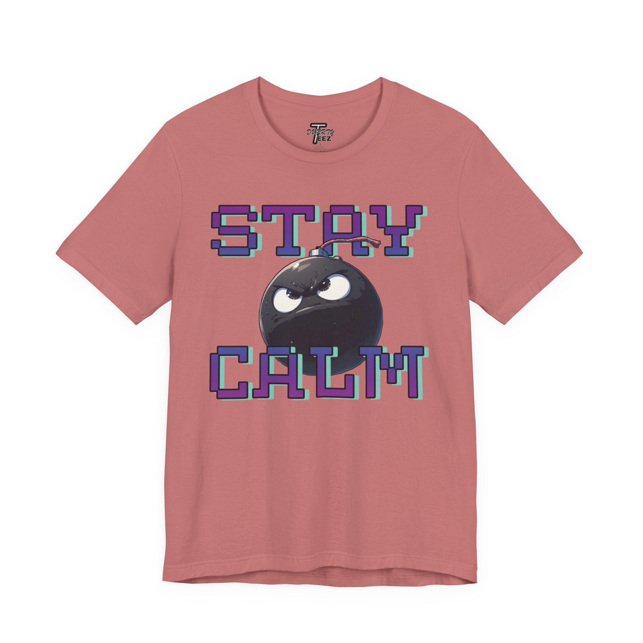 "Stay Calm" Retro Pixel Bomb Graphic Tee