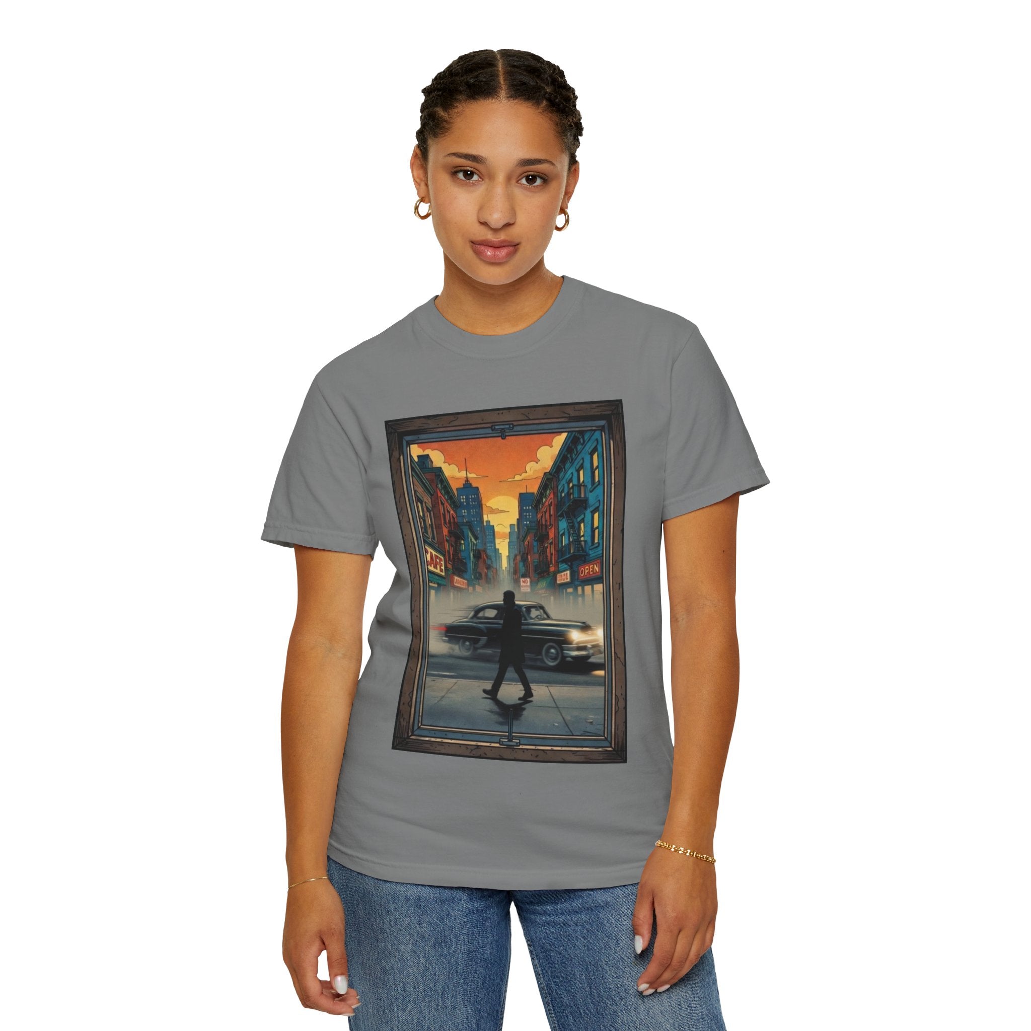 "Walking Alone" City Sidewalk Graphic Tee