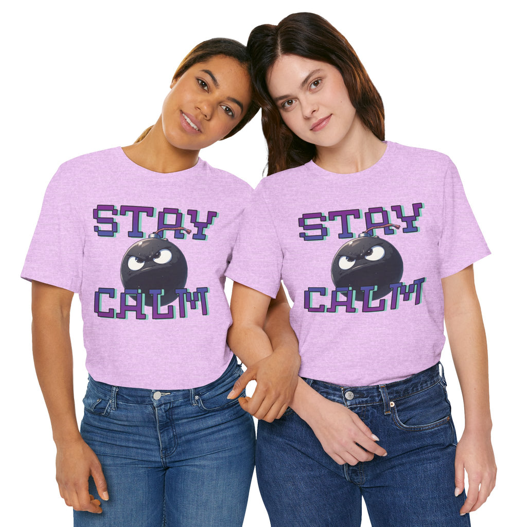 "Stay Calm" Retro Pixel Bomb Graphic Tee